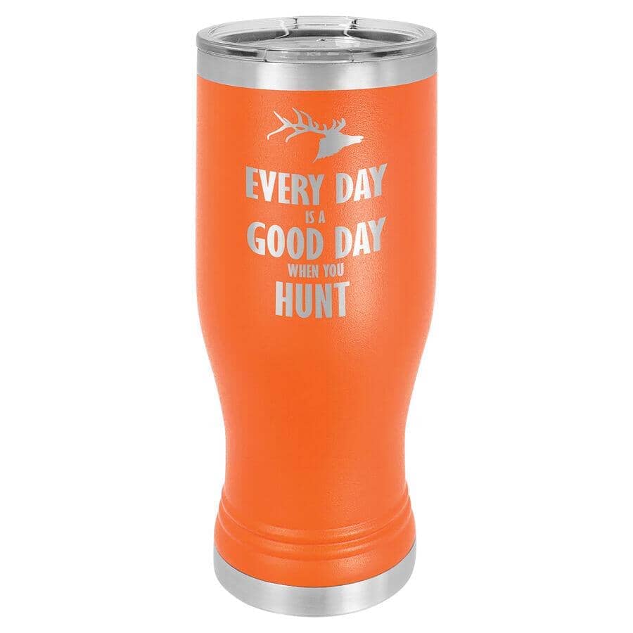 Polar Camel 20oz Stainless Steel Pilsner Travel Mugs Signature Cutouts Orange Standard 