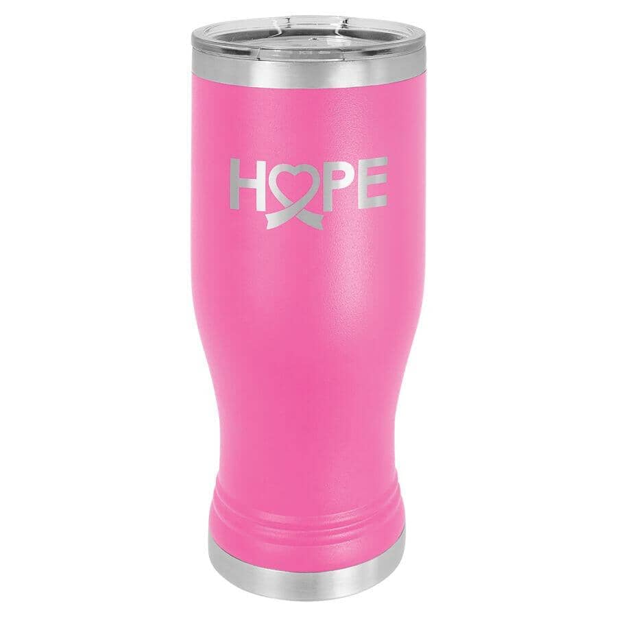 Polar Camel 20oz Stainless Steel Pilsner Travel Mugs Signature Cutouts Pink Standard 