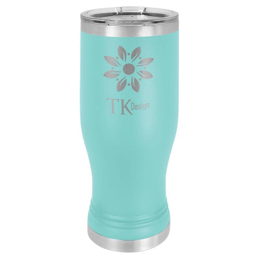 Polar Camel 20oz Stainless Steel Pilsner Travel Mugs Signature Cutouts Teal Standard 