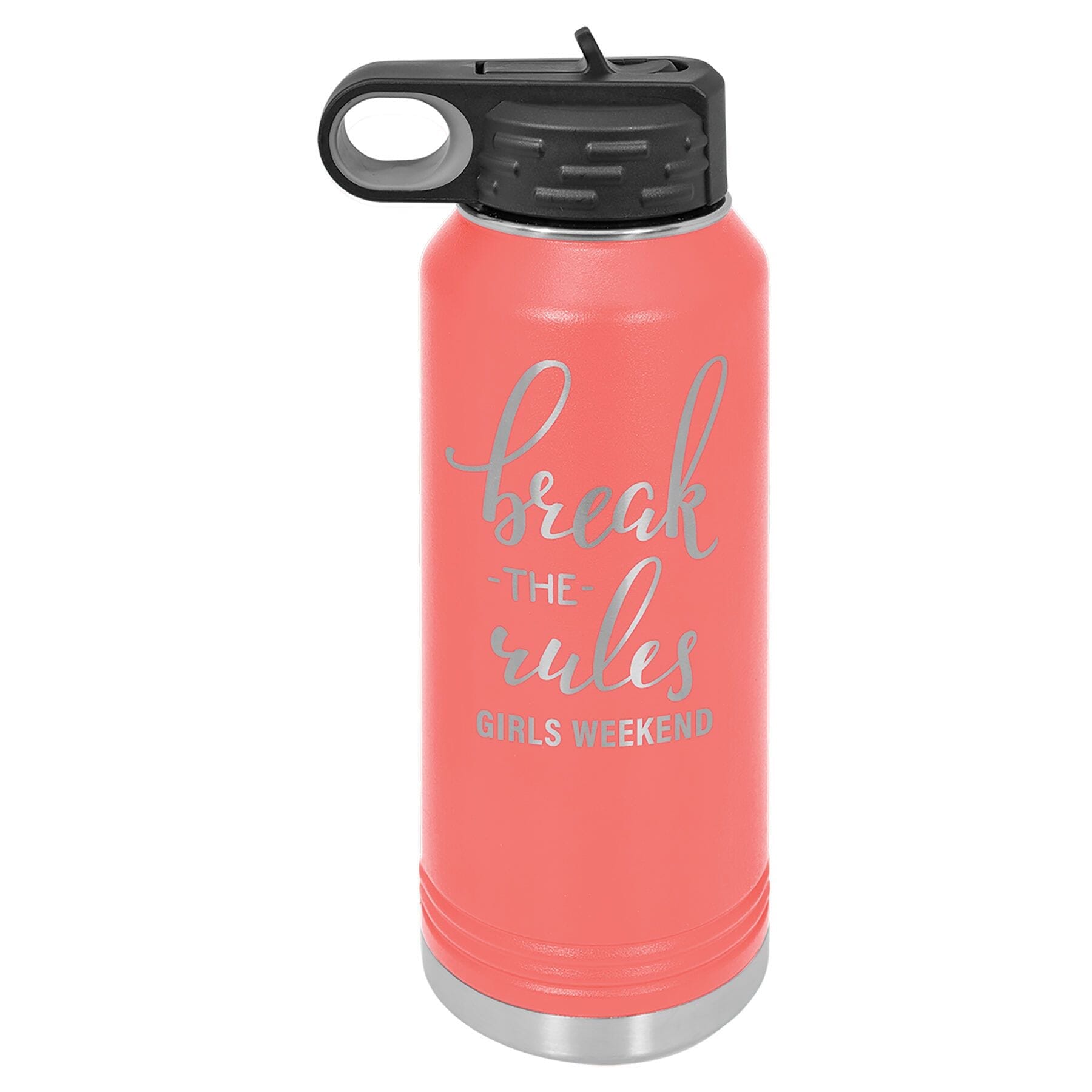 Polar Camel 32 oz. Stainless Steel Water Bottle Signature Cutouts Coral 