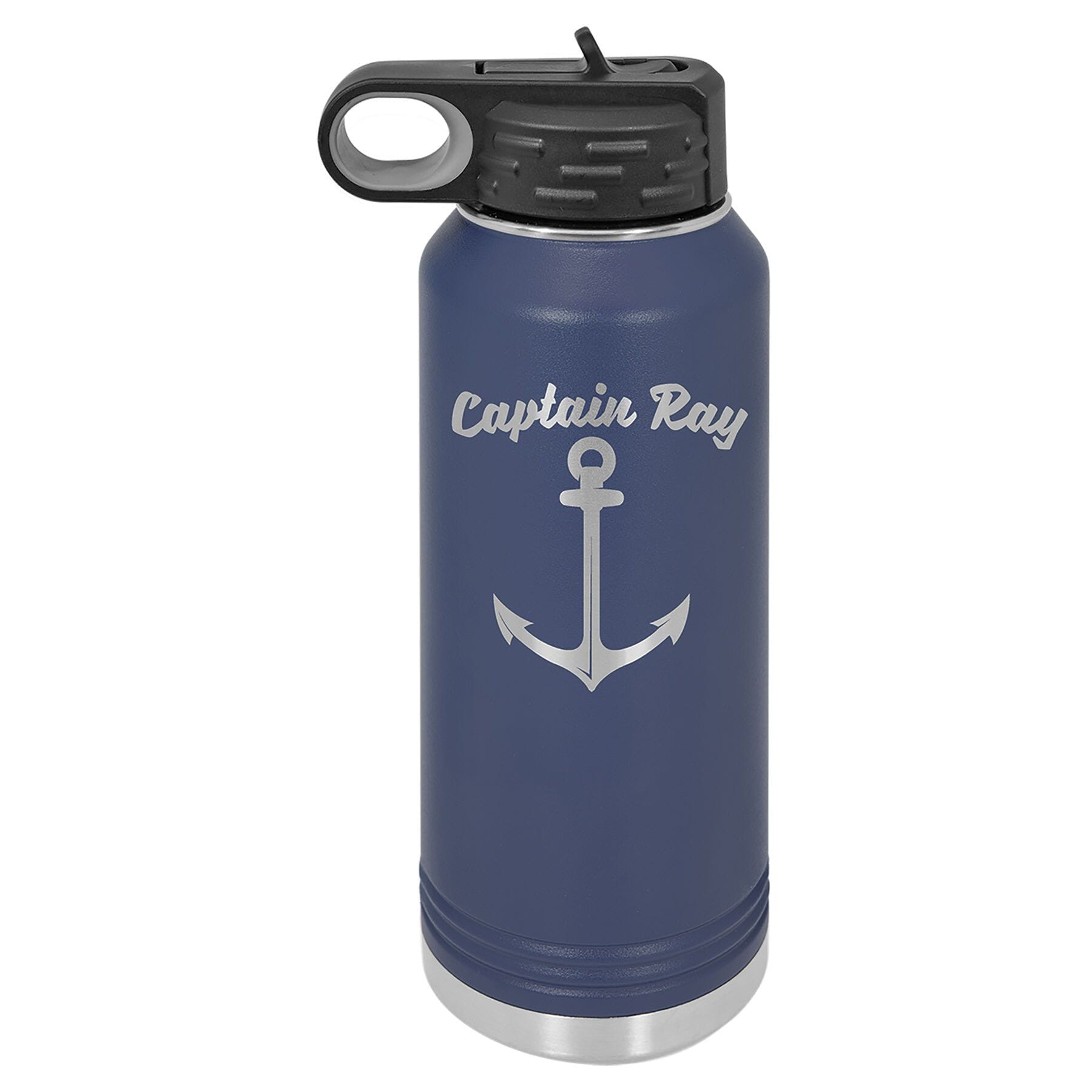 Polar Camel 32 oz. Stainless Steel Water Bottle Signature Cutouts Navy Blue 