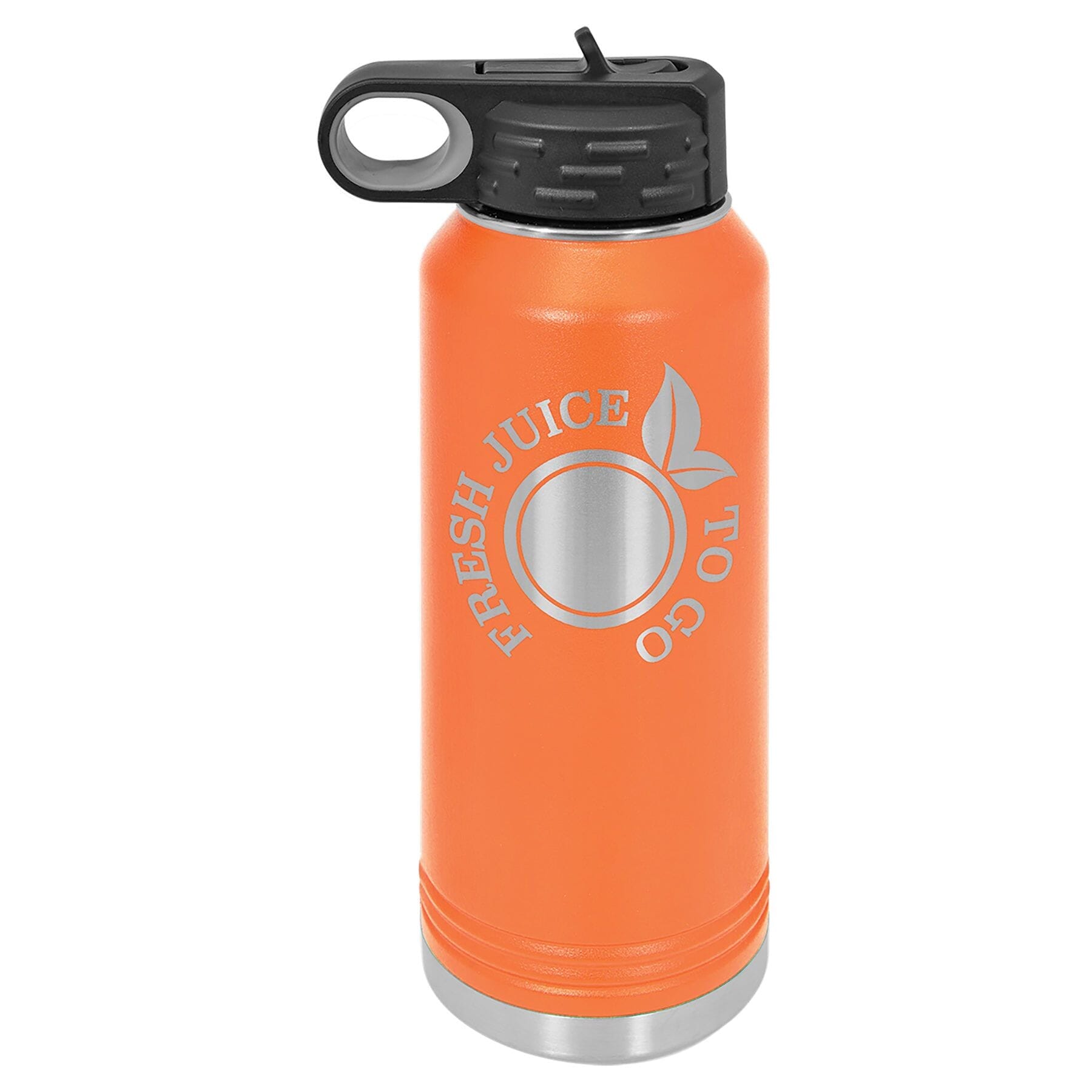 Polar Camel 32 oz. Stainless Steel Water Bottle Signature Cutouts Orange 