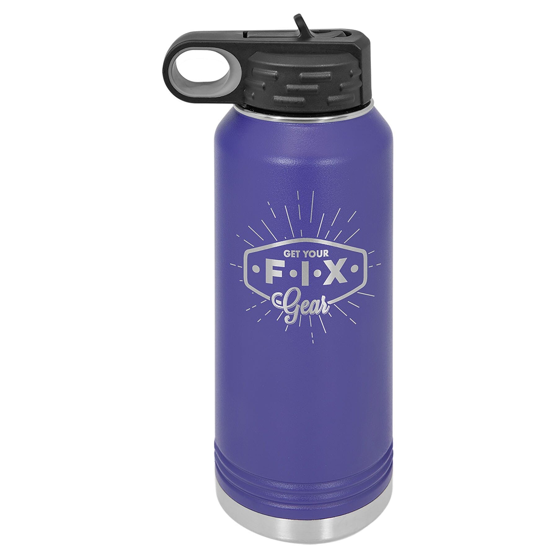 Polar Camel 32 oz. Stainless Steel Water Bottle Signature Cutouts Purple 