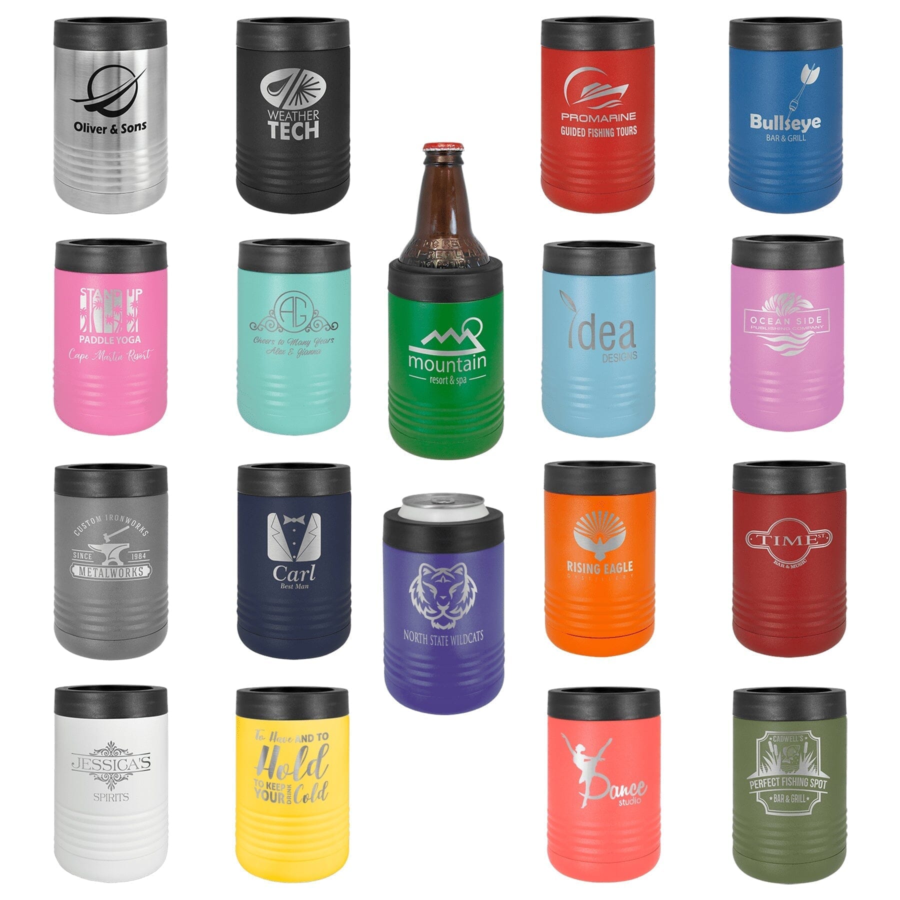 Polar Camel Stainless Steel Insulated Beverage/Can Holder Signature Cutouts 