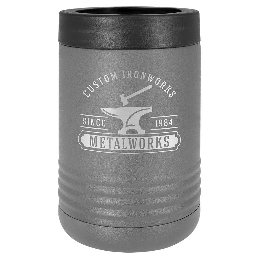 Polar Camel Stainless Steel Insulated Beverage/Can Holder Signature Cutouts Dark Gray 