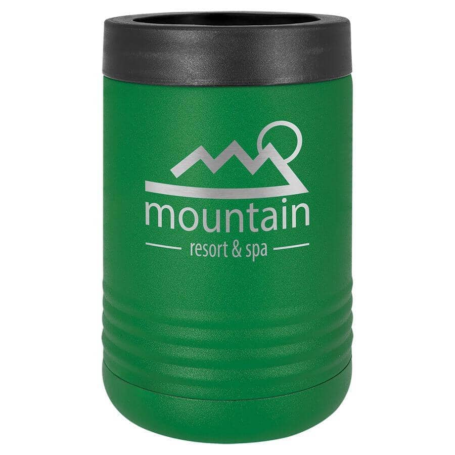 Polar Camel Stainless Steel Insulated Beverage/Can Holder Signature Cutouts Green 