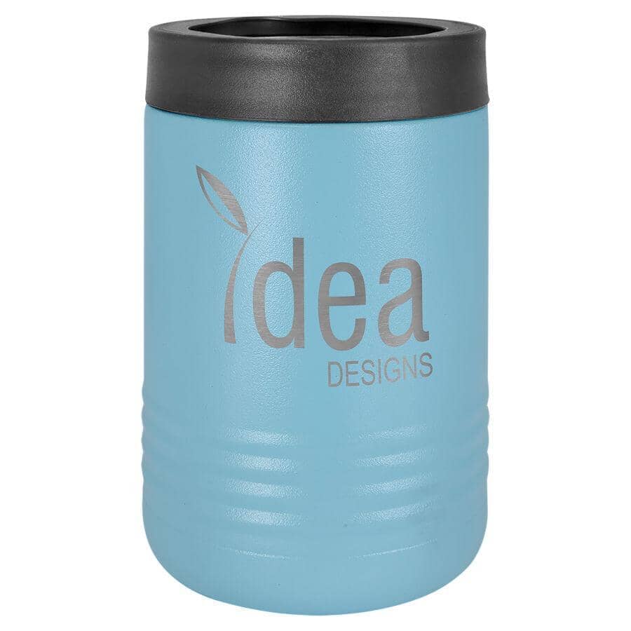 Polar Camel Stainless Steel Insulated Beverage/Can Holder Signature Cutouts Light Blue 