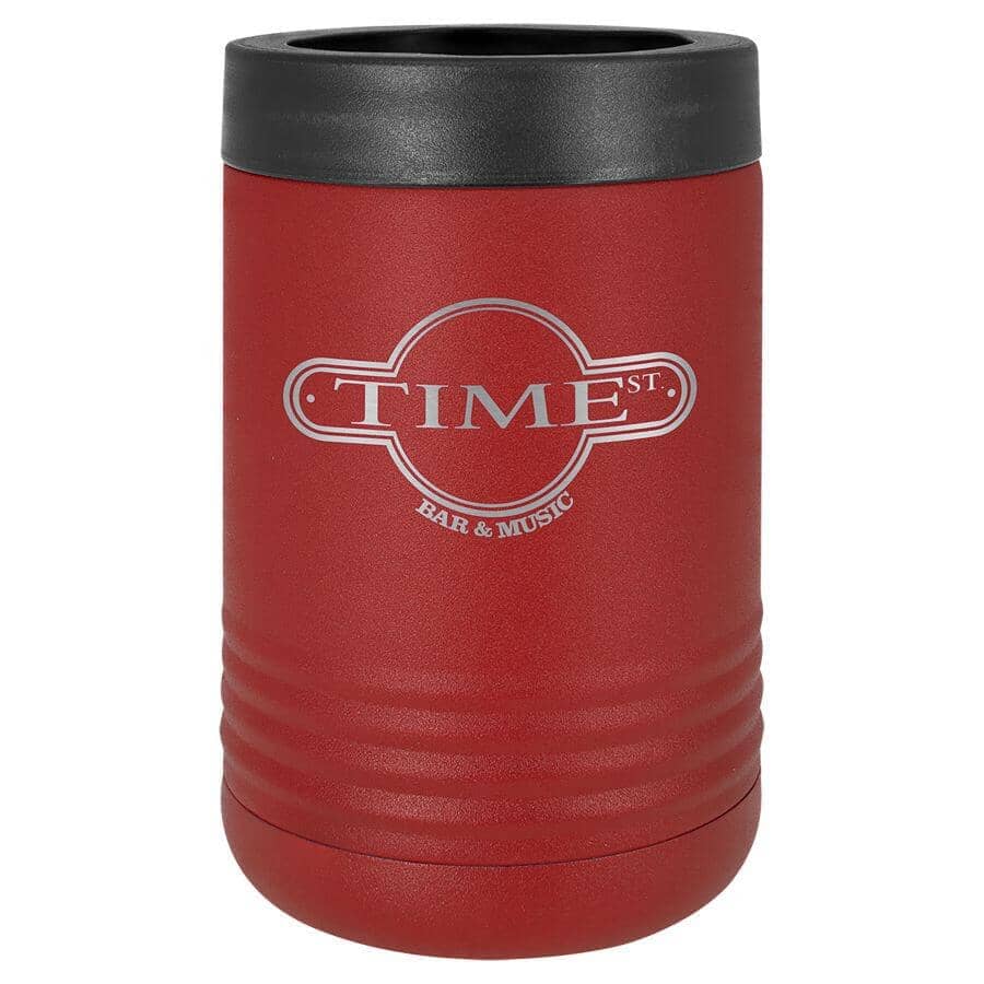 Polar Camel Stainless Steel Insulated Beverage/Can Holder Signature Cutouts Maroon 