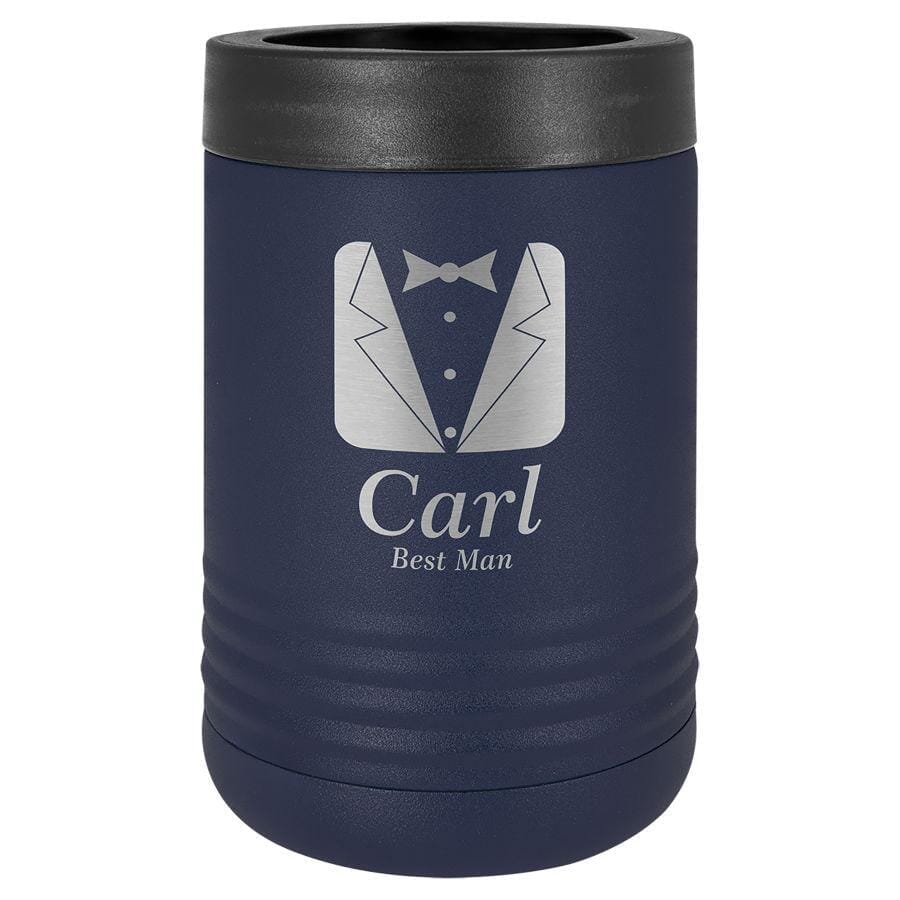 Polar Camel Stainless Steel Insulated Beverage/Can Holder Signature Cutouts Navy Blue 