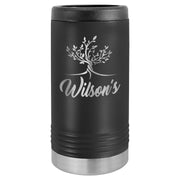 Polar Camel Stainless Steel Insulated Slim Beverage/Can Holder Signature Cutouts Black 