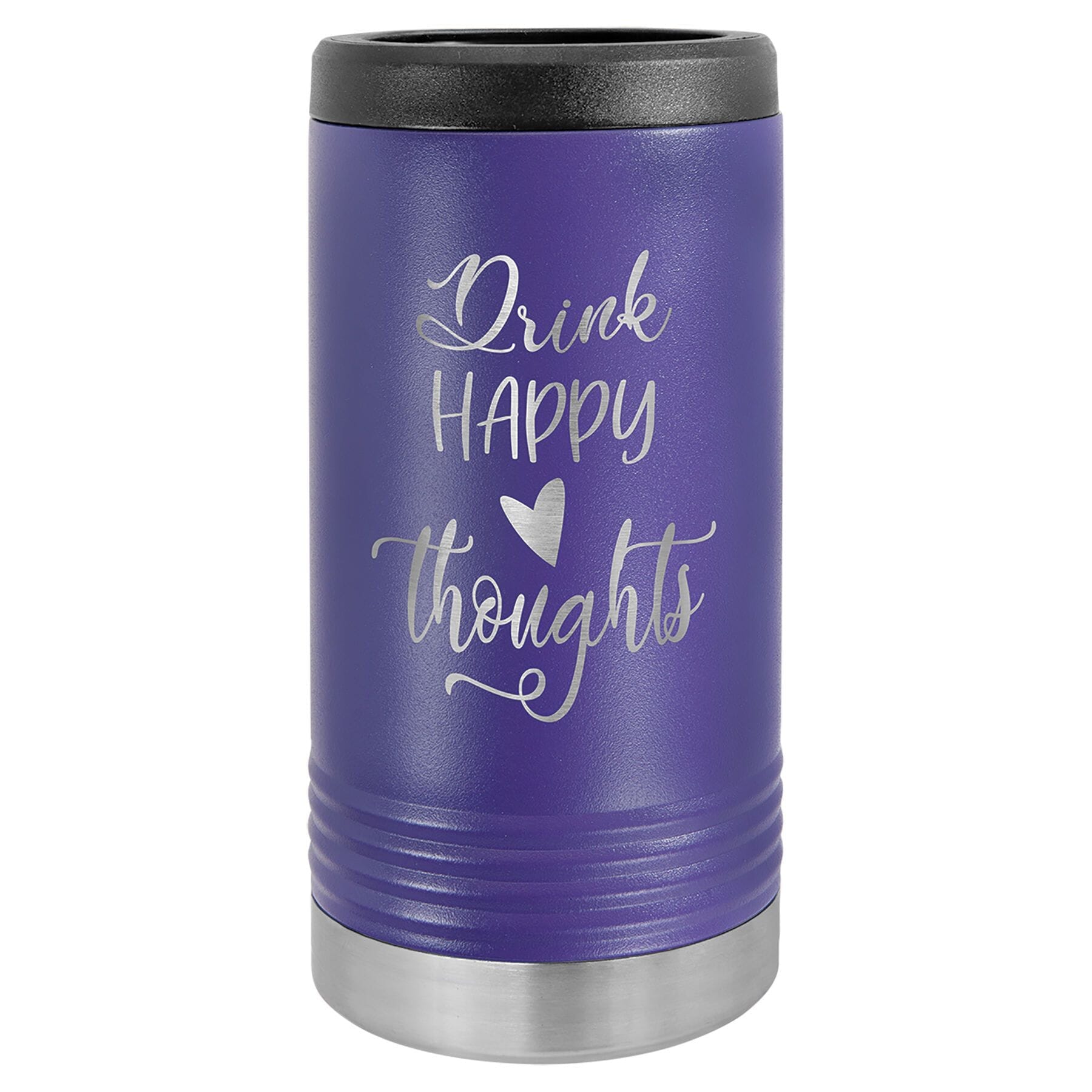 Polar Camel Stainless Steel Insulated Slim Beverage/Can Holder Signature Cutouts Purple 