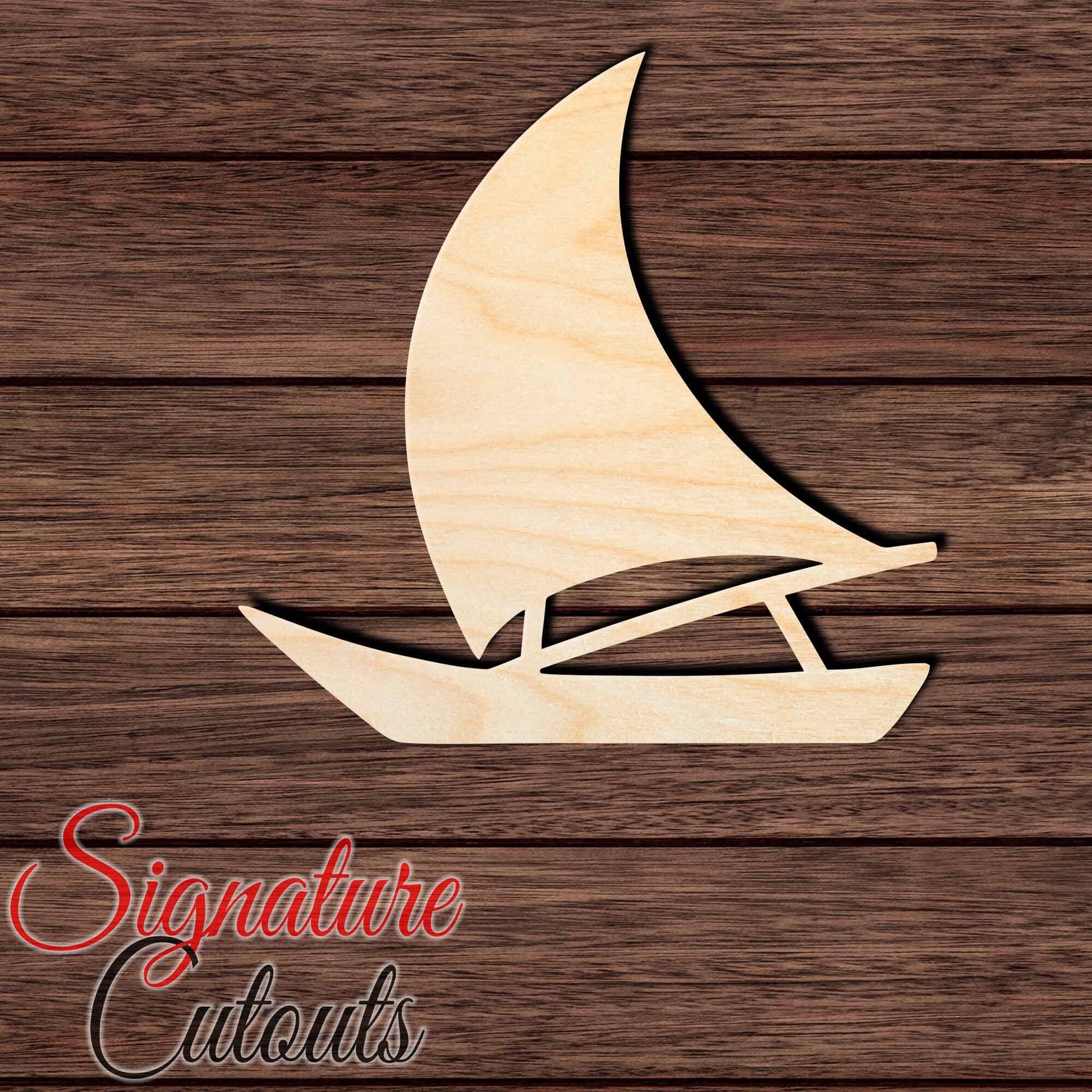 Polynesian-Style Outrigger Canoe 002 Shape Cutout Craft Shapes & Bases Signature Cutouts 