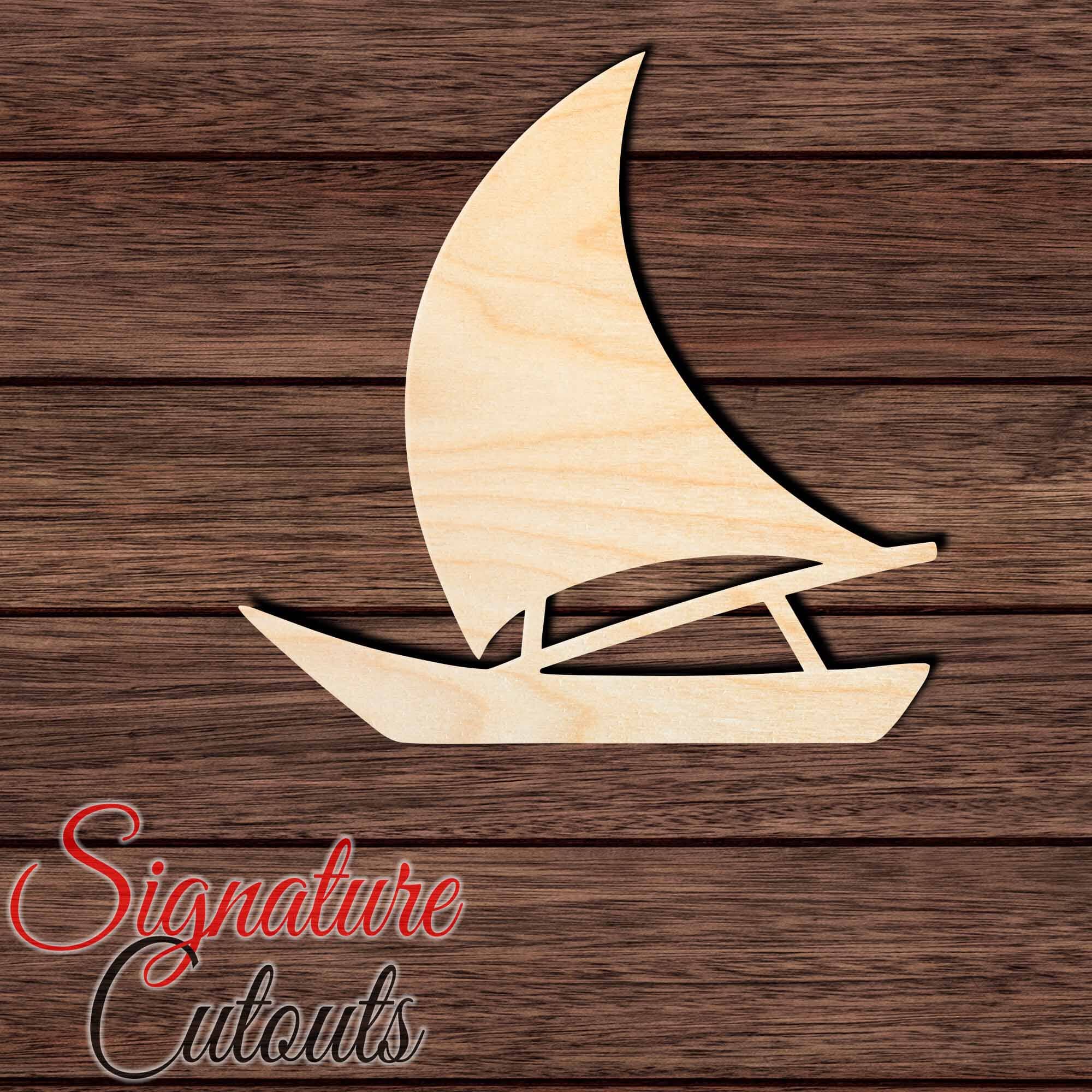 Polynesian-Style Outrigger Canoe 002 Shape Cutout Craft Shapes & Bases Signature Cutouts 