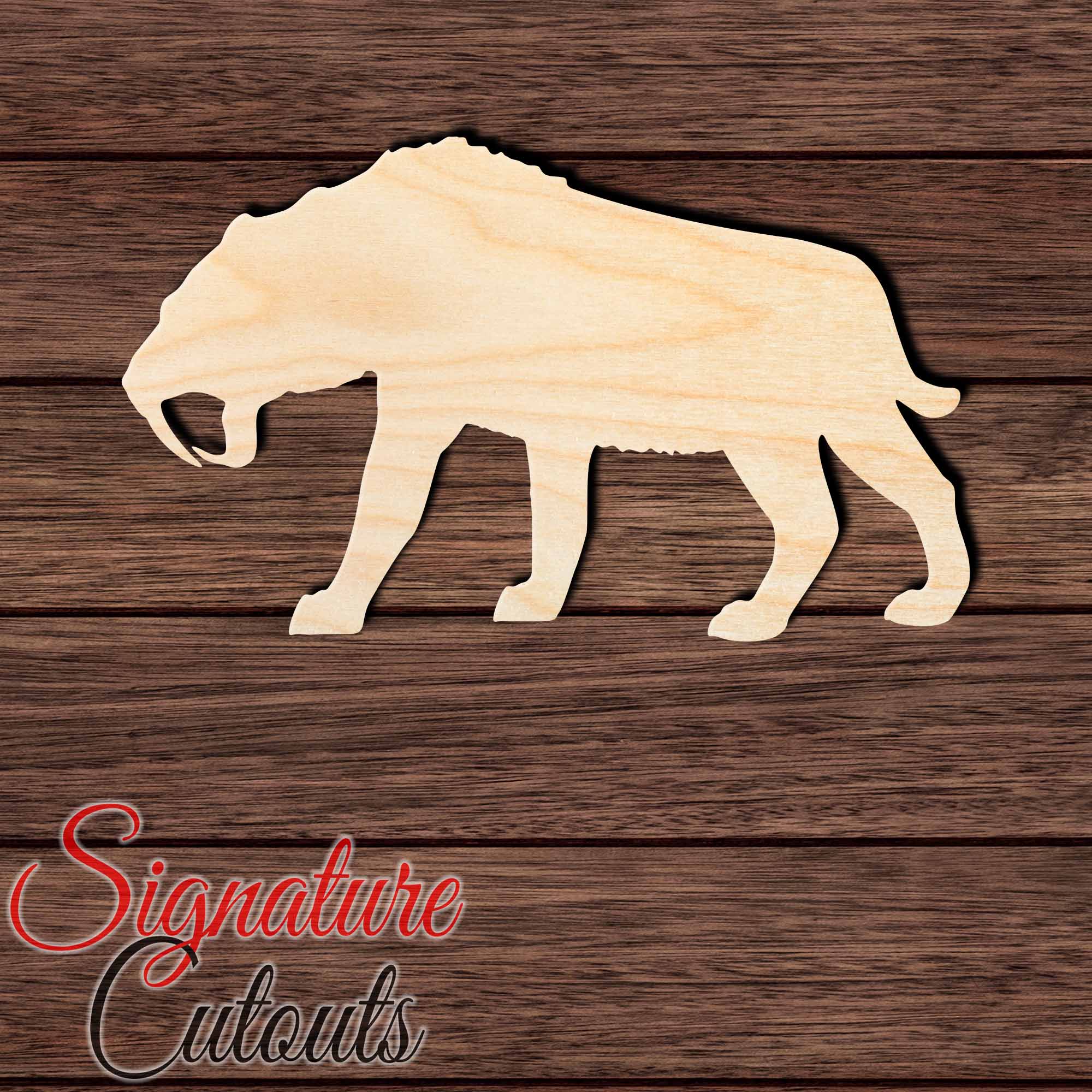 Sabertooth Tiger 001 Shape Cutout in Wood Craft Shapes & Bases Signature Cutouts 