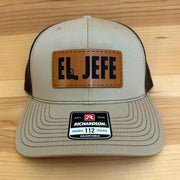 Same A-Hole Different Day Leather Patch Hat Headwear Signature Custom Works Khaki/Coffee Hat with Rawhide Patch 