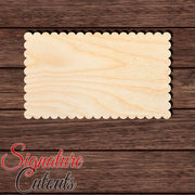 Scalloped Rectangle 001 Shape Cutout in Wood Craft Shapes & Bases Signature Cutouts 