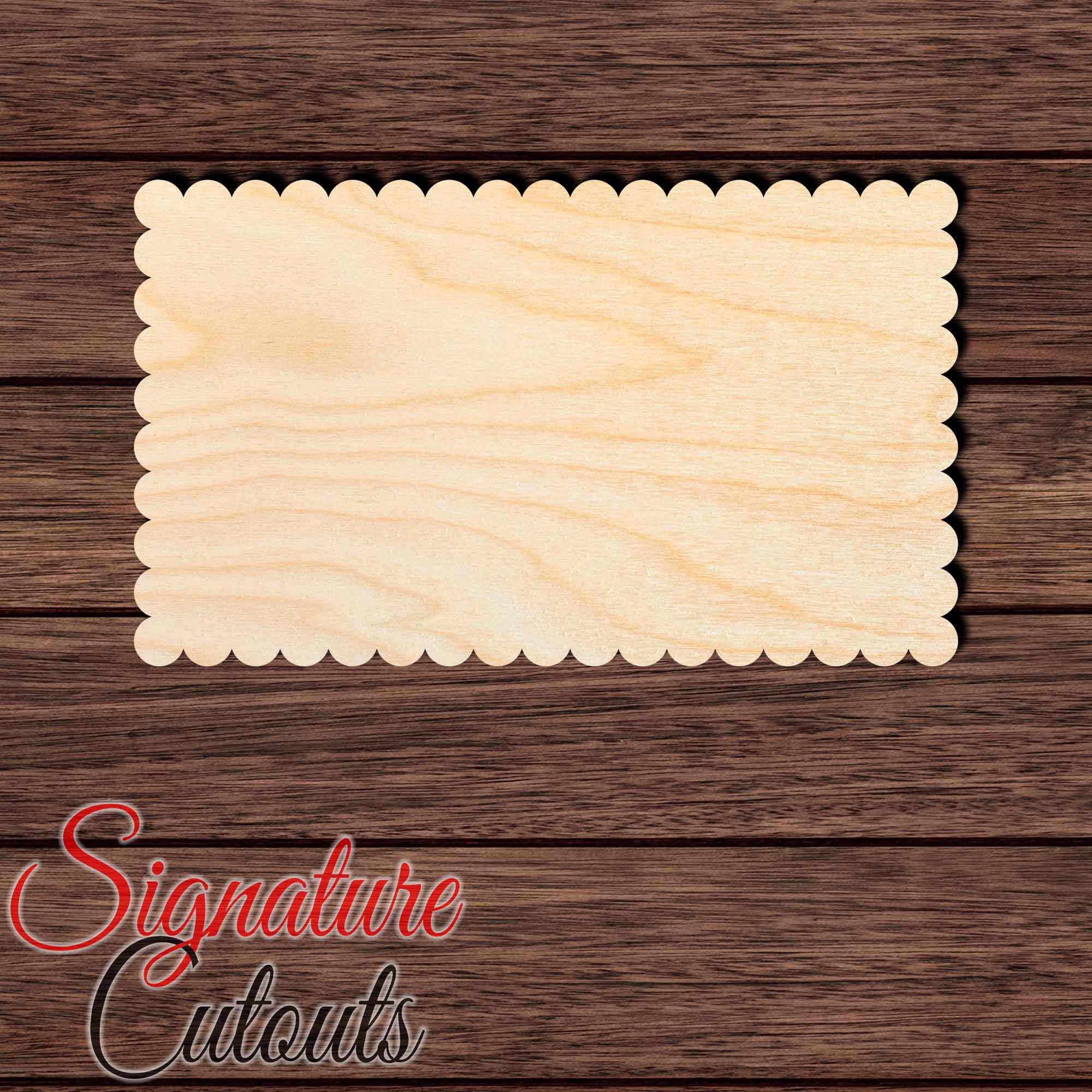 Scalloped Rectangle 001 Shape Cutout in Wood Craft Shapes & Bases Signature Cutouts 