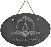 Slate Sign w/Hanger String - Oval 11-3/4" x 7 3/4 " Signature Custom Works 