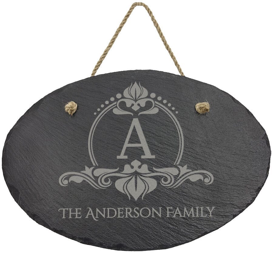 Slate Sign w/Hanger String - Oval 11-3/4" x 7 3/4 " Signature Custom Works 