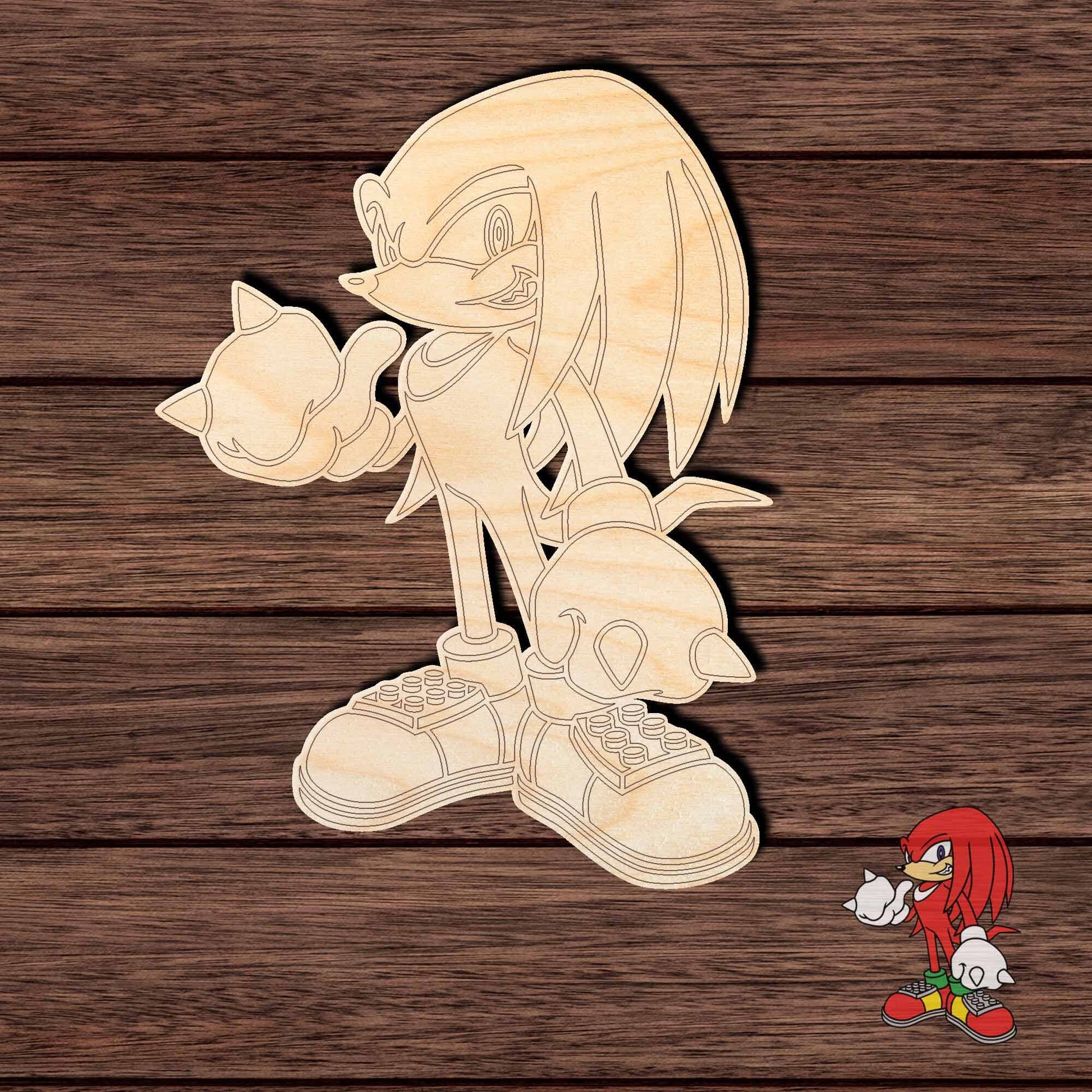 Knuckles Pattern Sonic Sonic 002 Knuckles Wood Shape Cutout - Paint by Line – Signature Custom ...