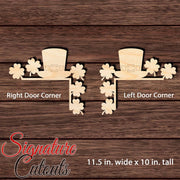 St. Patrick's Day Door Corner Shape Cutouts in Wood - DIY Decorate Blank Craft Shapes & Bases Signature Cutouts Style 1 