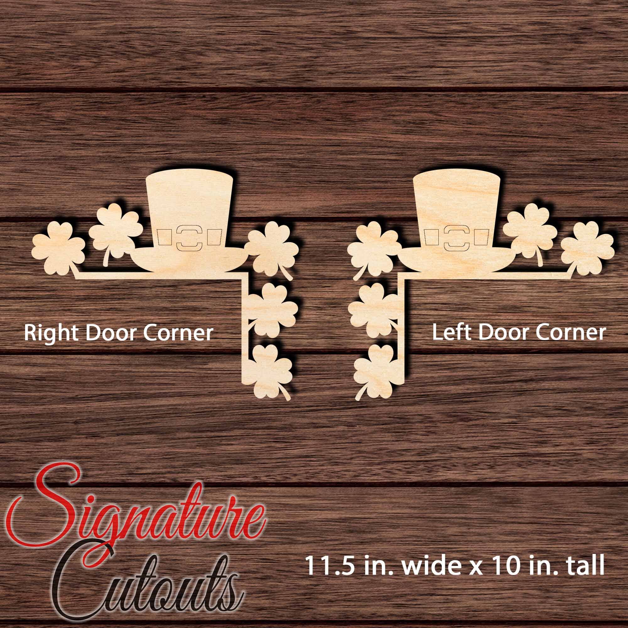 St. Patrick's Day Door Corner Shape Cutouts in Wood - DIY Decorate Blank Craft Shapes & Bases Signature Cutouts Style 1 