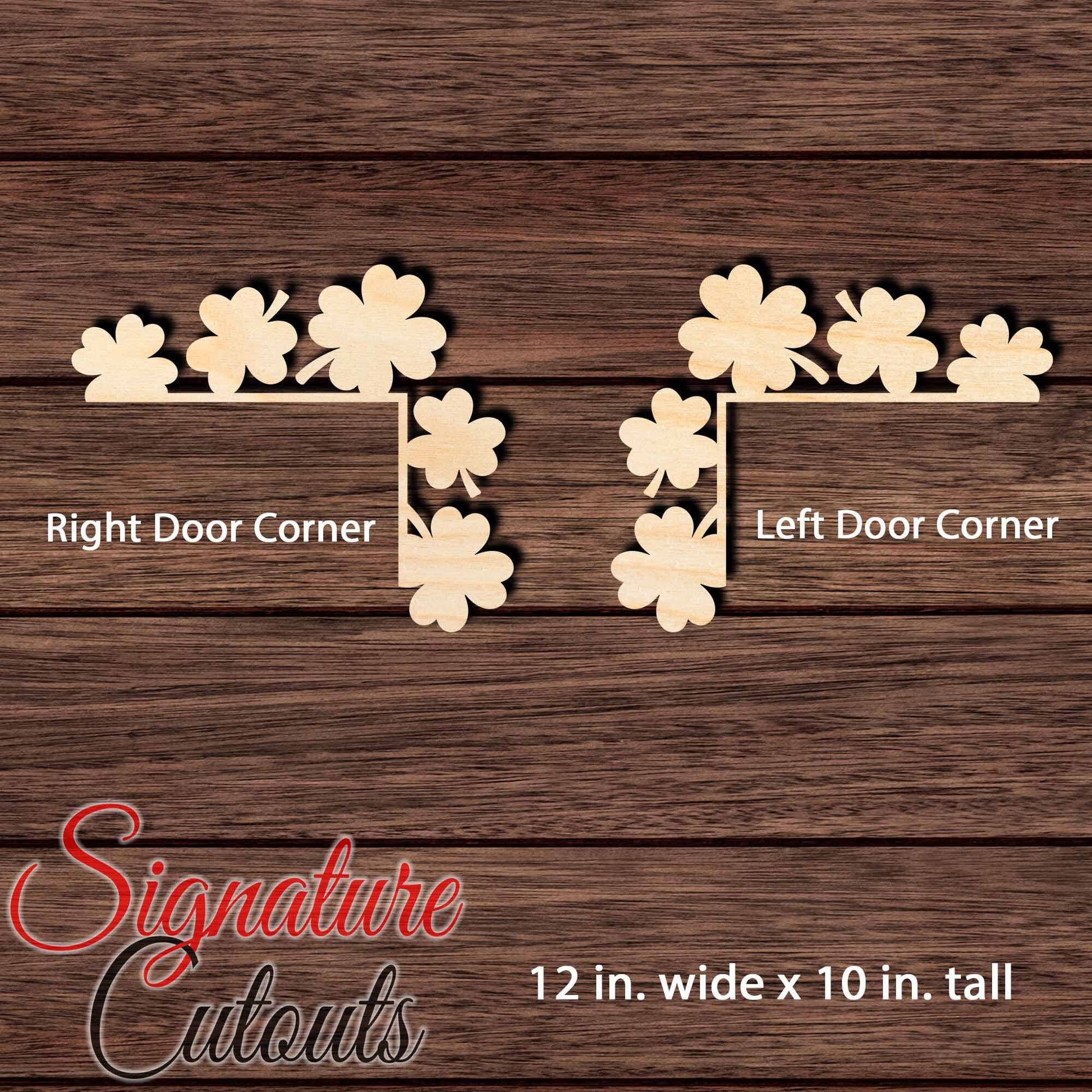 St. Patrick's Day Door Corner Shape Cutouts in Wood - DIY Decorate Blank Craft Shapes & Bases Signature Cutouts Style 3 