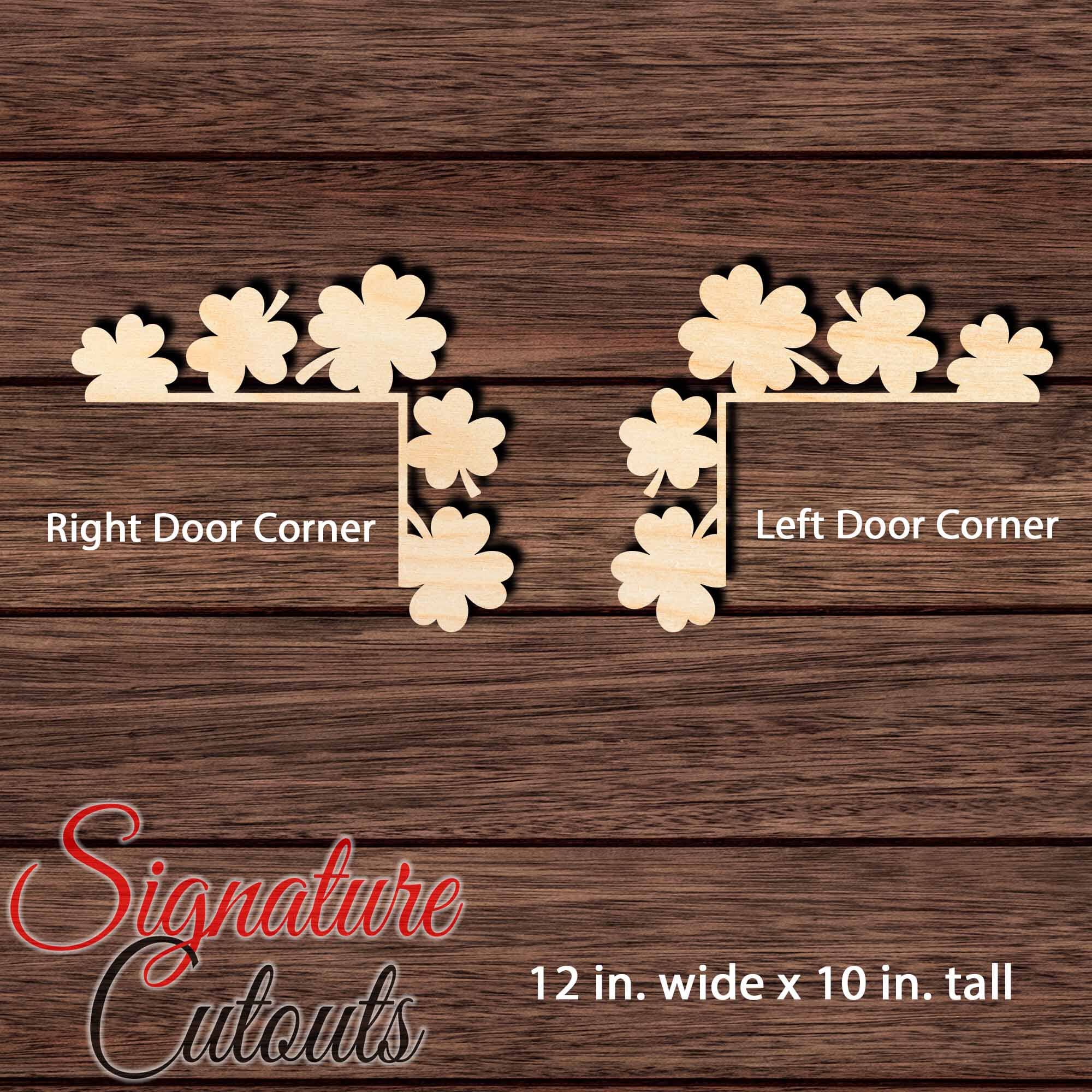 St. Patrick's Day Door Corner Shape Cutouts in Wood - DIY Decorate Blank Craft Shapes & Bases Signature Cutouts Style 3 