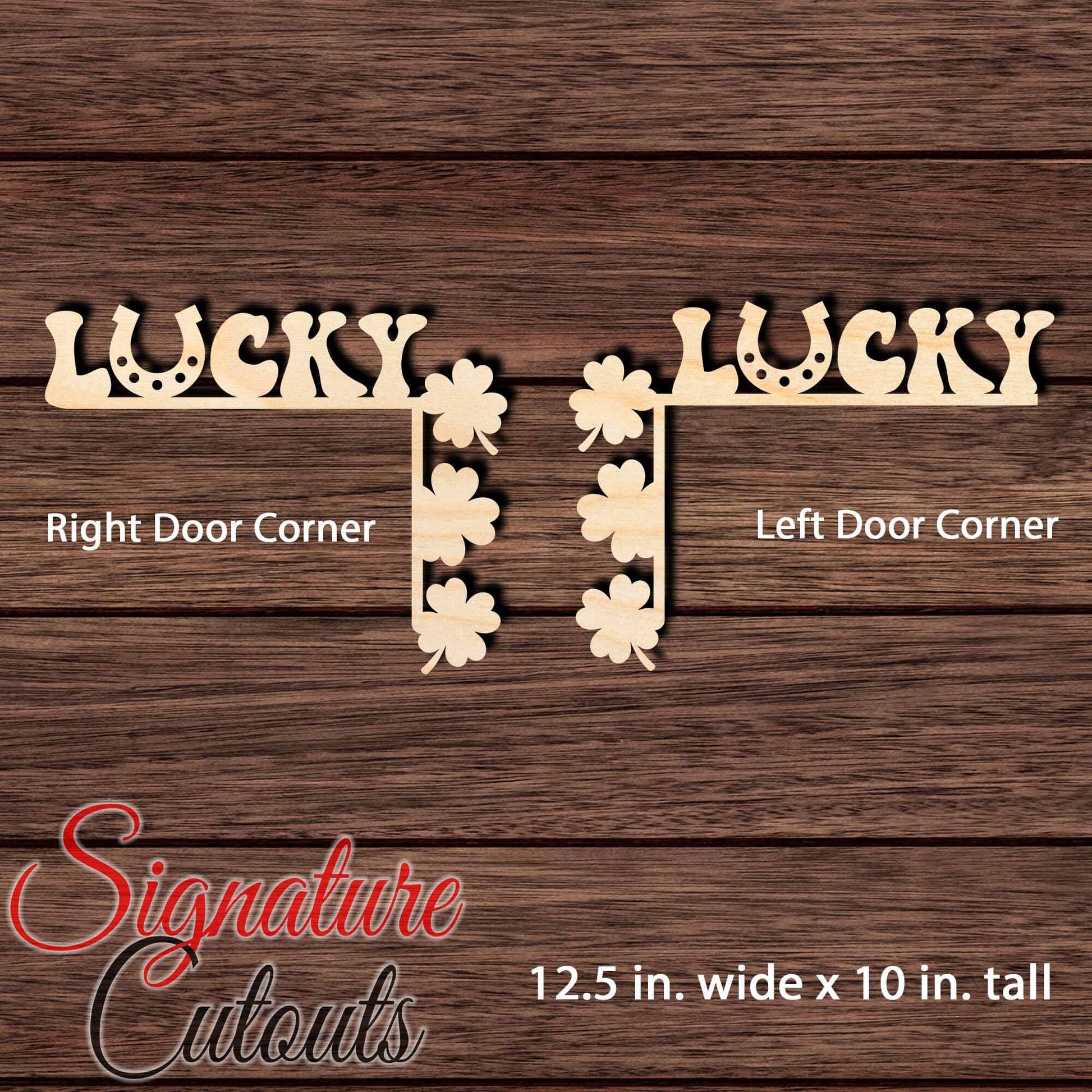 St. Patrick's Day Door Corner Shape Cutouts in Wood - DIY Decorate Blank Craft Shapes & Bases Signature Cutouts Style 4 