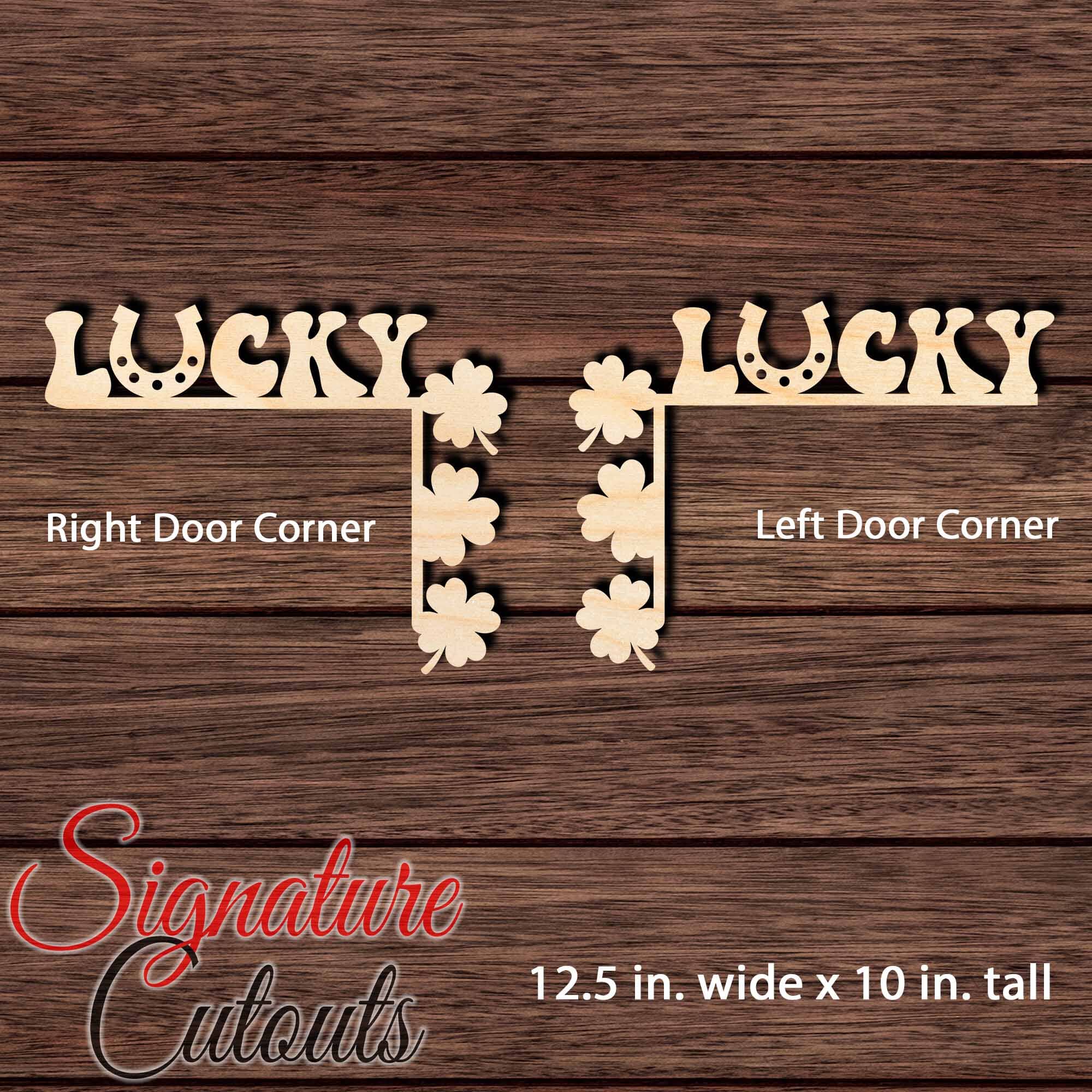 St. Patrick's Day Door Corner Shape Cutouts in Wood - DIY Decorate Blank Craft Shapes & Bases Signature Cutouts Style 4 