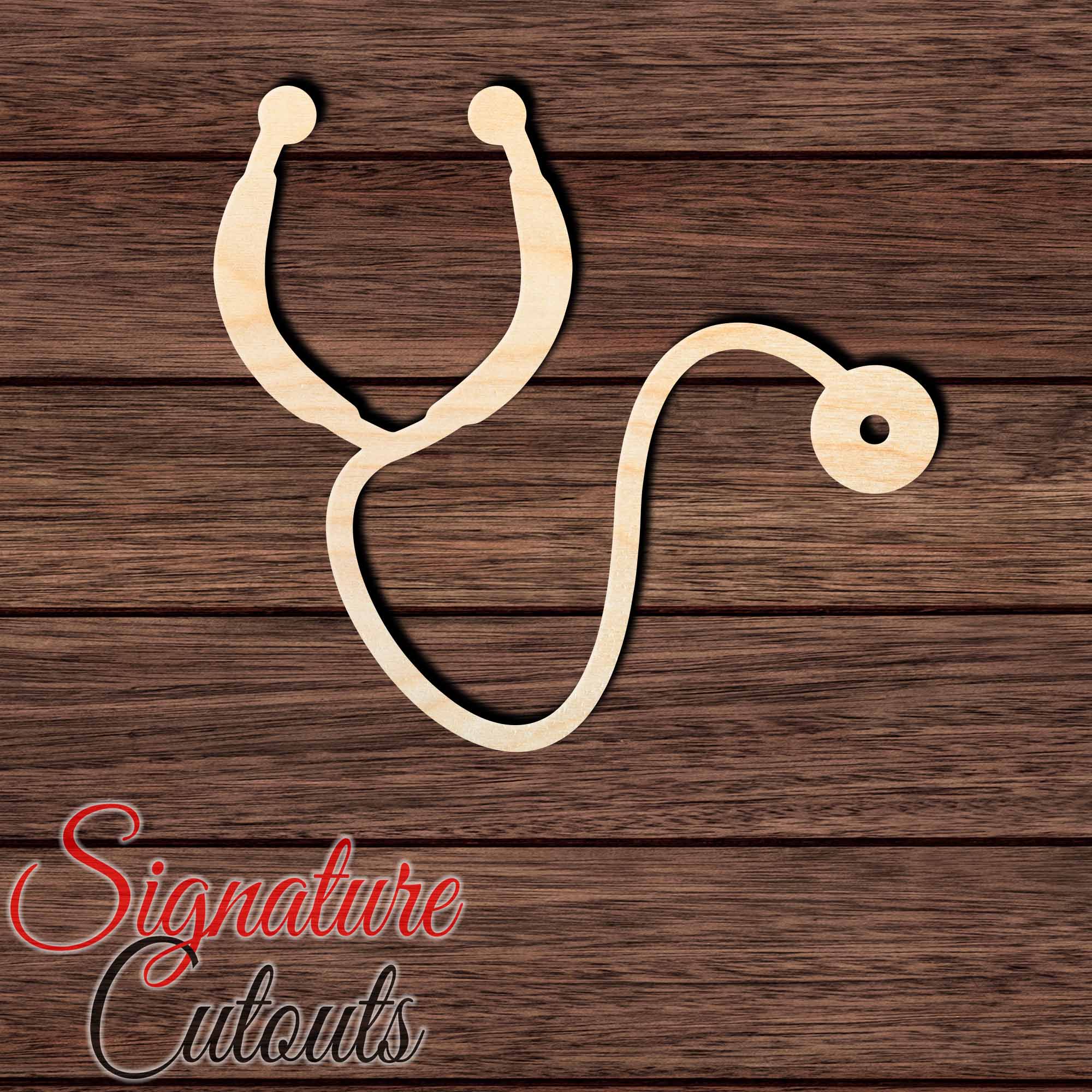 Stethoscope 001 Shape Cutout in Wood Craft Shapes & Bases Signature Cutouts 