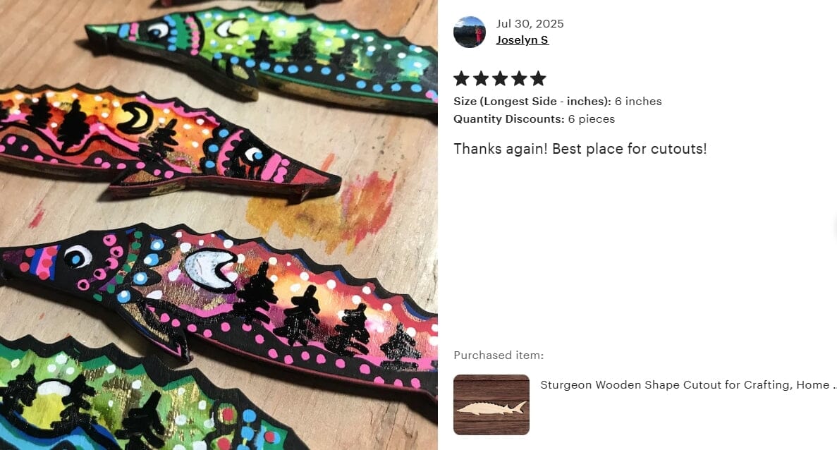 Sturgeon Fish Shape Cutout Craft Shapes & Bases Signature Cutouts 