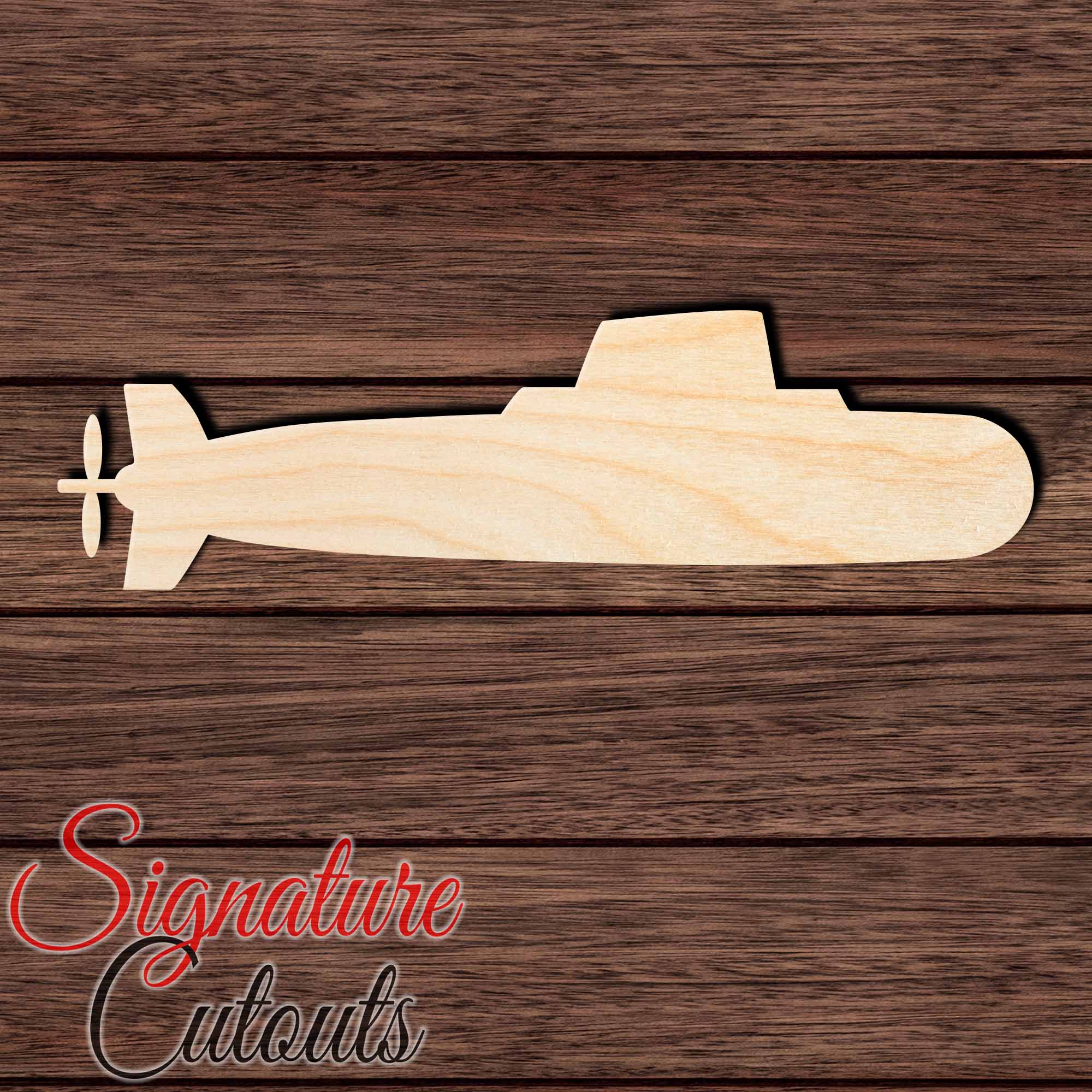 Submarine 004 Shape Cutout in Wood Craft Shapes & Bases Signature Cutouts 