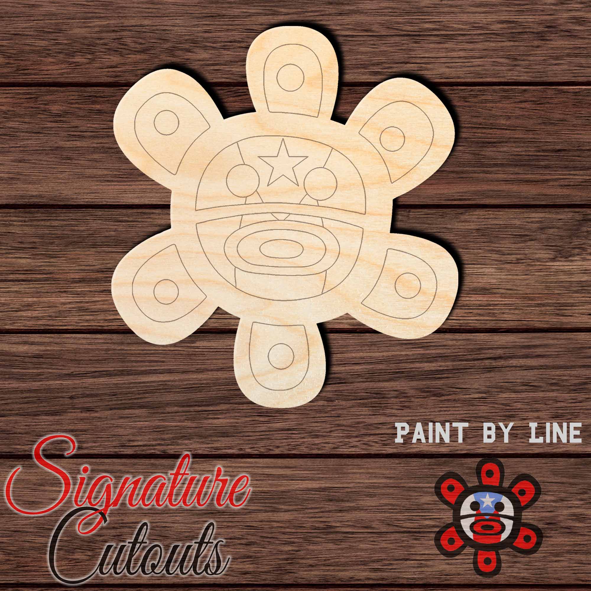 Taino Sun 002 PR - Paint by Line Shape Cutout