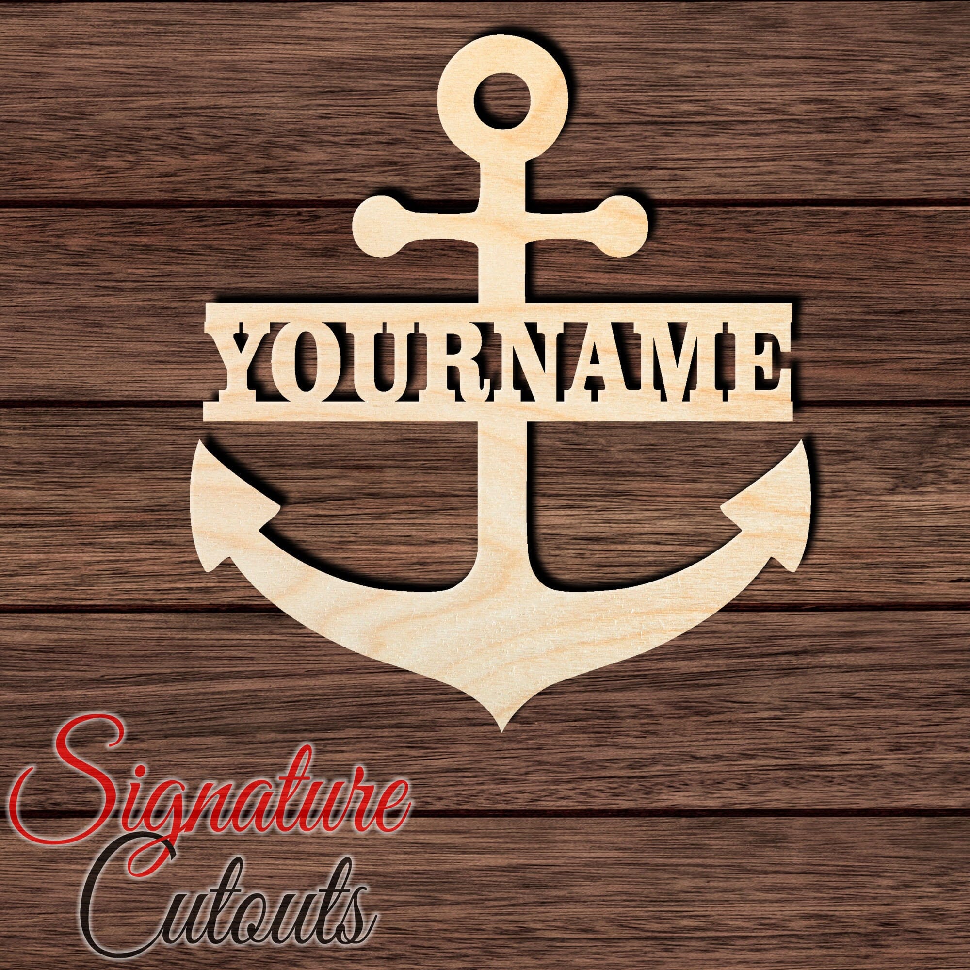 US Navy Anchor with your Custom Name / Text Shape Cutout Craft Shapes & Bases Signature Cutouts 