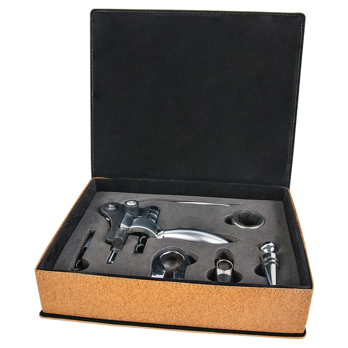 Wine Tool Set 5-Piece, Laserable Leatherette Signature Cutouts 