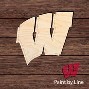 Wisconsin W State 002 Paint by Line with Shadow Shape Cutout Craft Shapes & Bases Signature Cutouts 