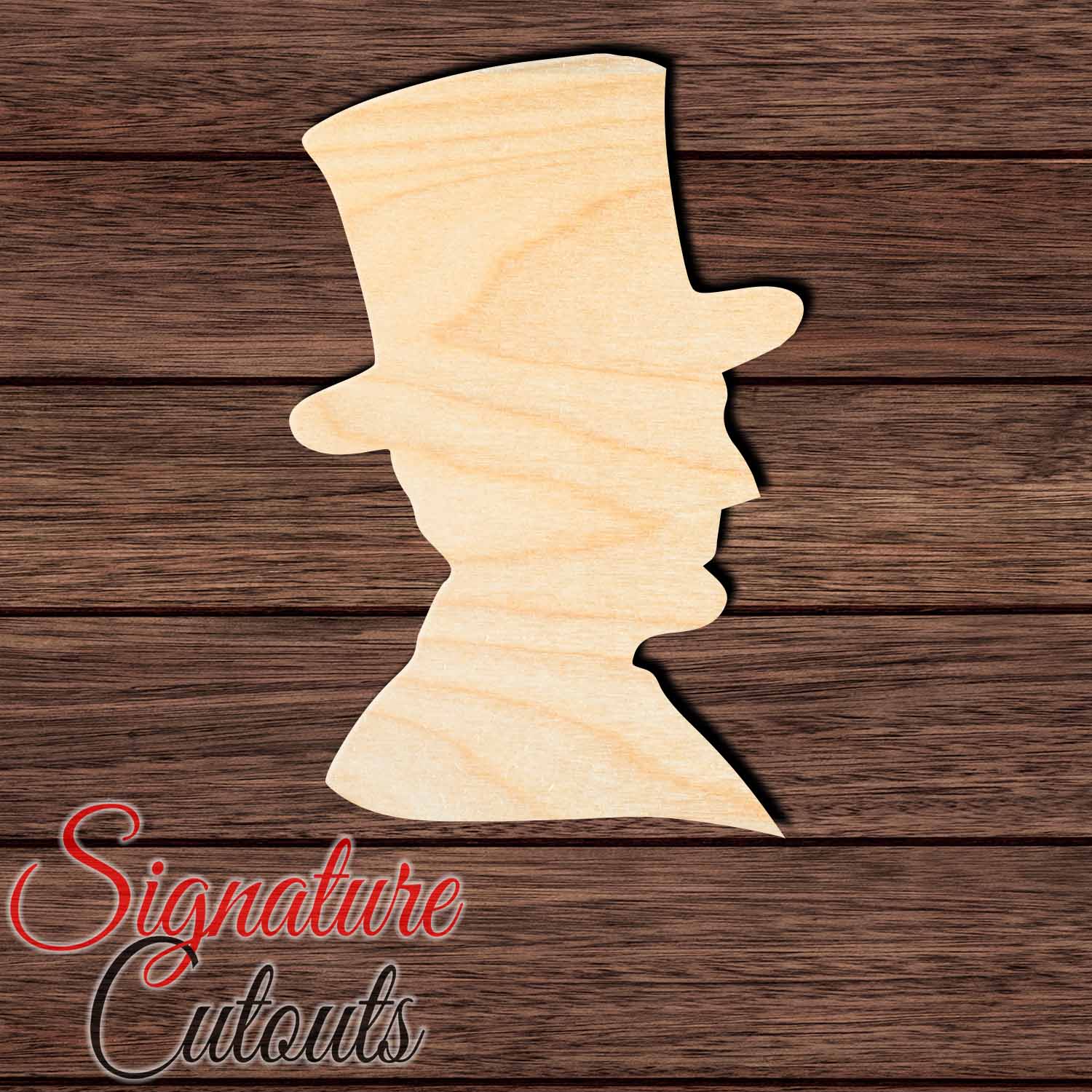 Abraham Lincoln 001 Shape Cutout in Wood, Acrylic or Acrylic Mirror - Signature Cutouts