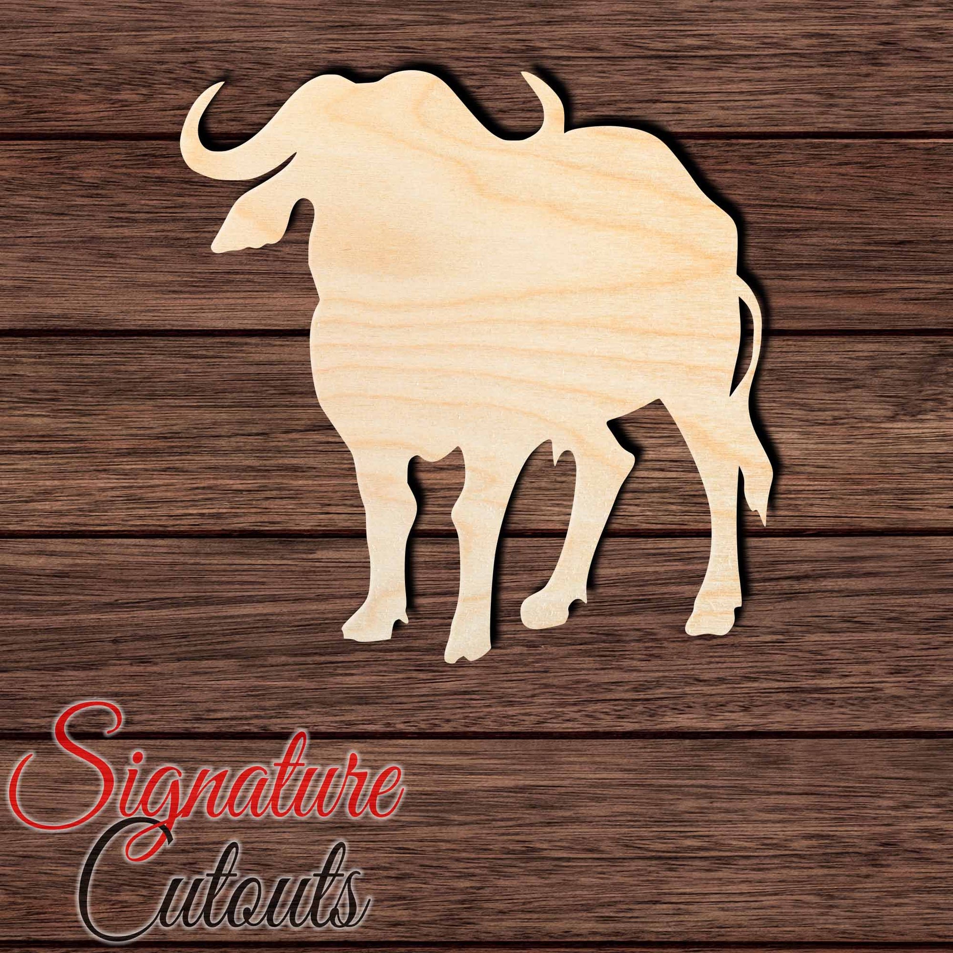 African Buffalo 001 Shape Cutout in Wood, Acrylic or Acrylic Mirror - Signature Cutouts