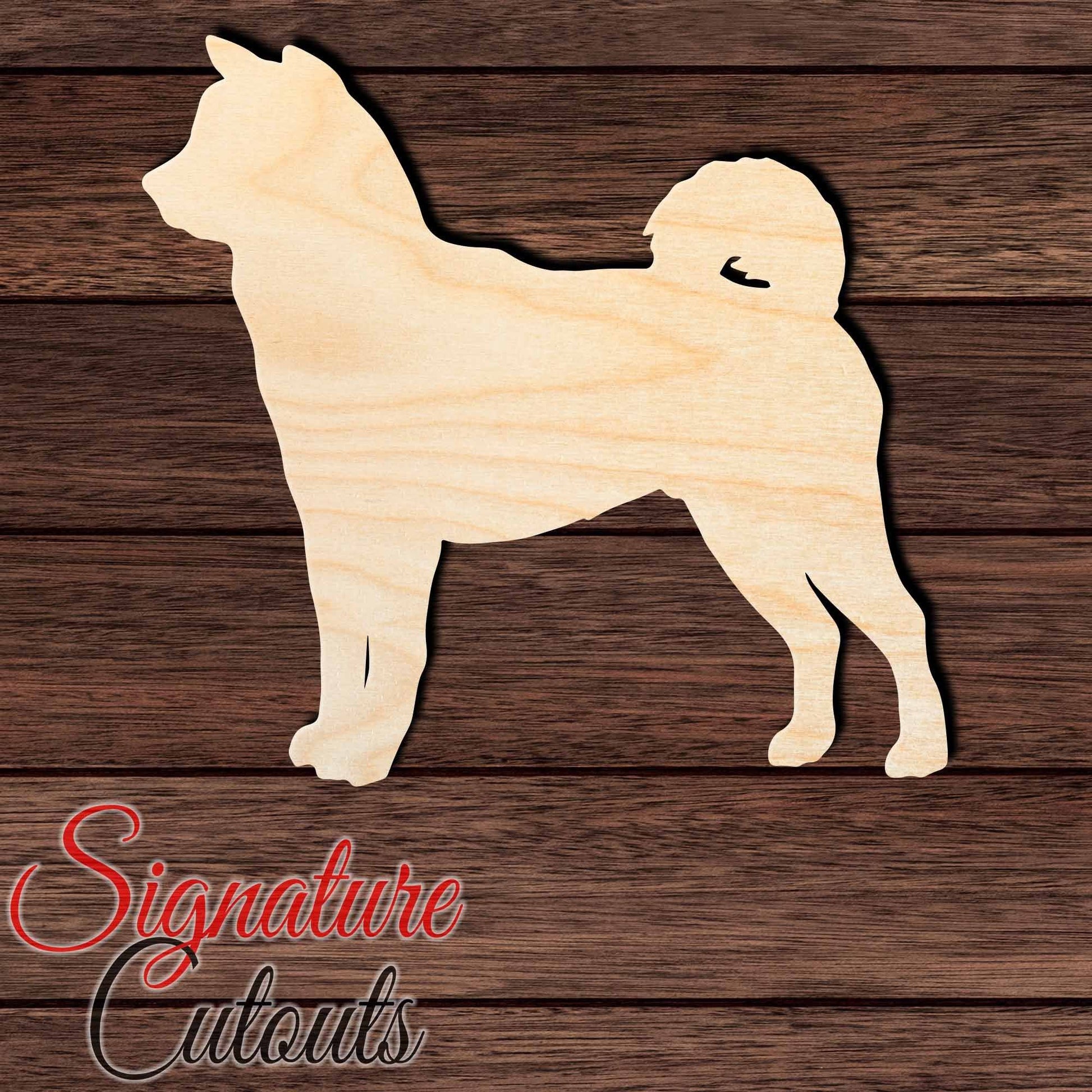 Akita Shape Cutout in Wood, Acrylic or Acrylic Mirror - Signature Cutouts