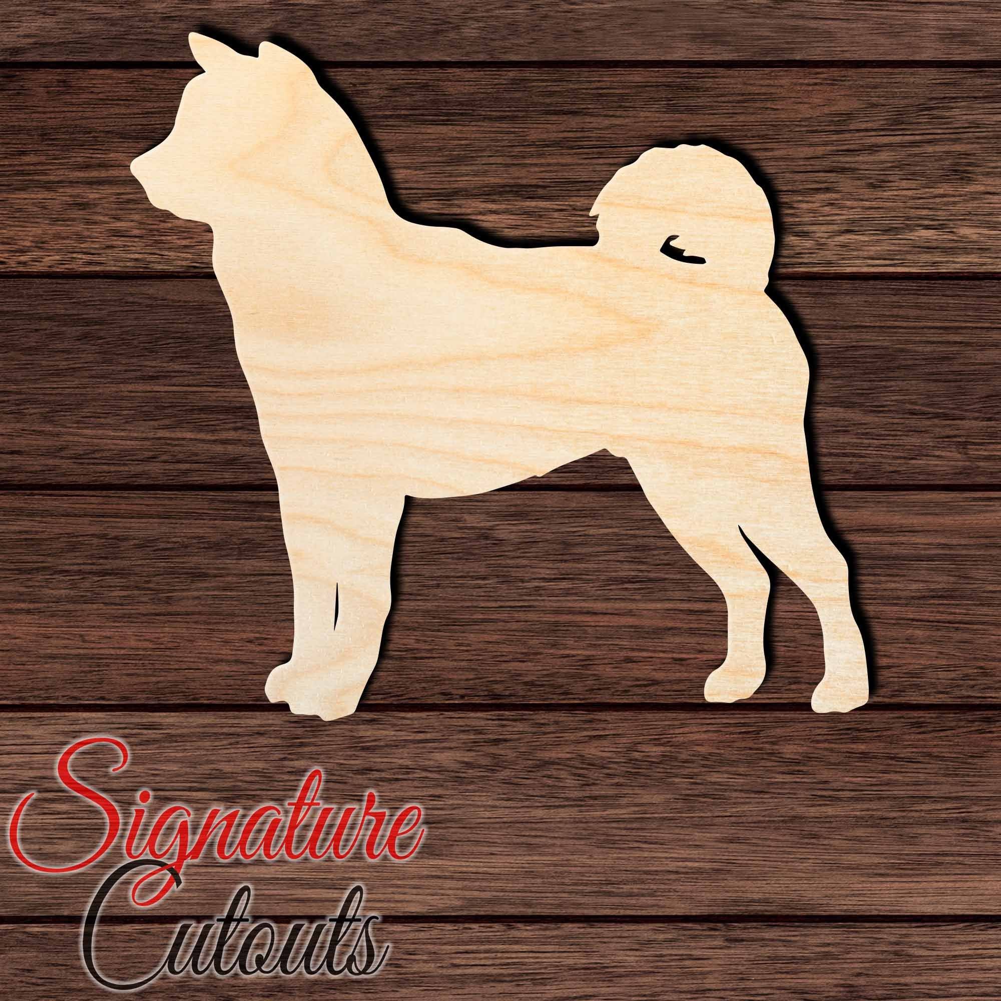 Akita Shape Cutout in Wood, Acrylic or Acrylic Mirror - Signature Cutouts