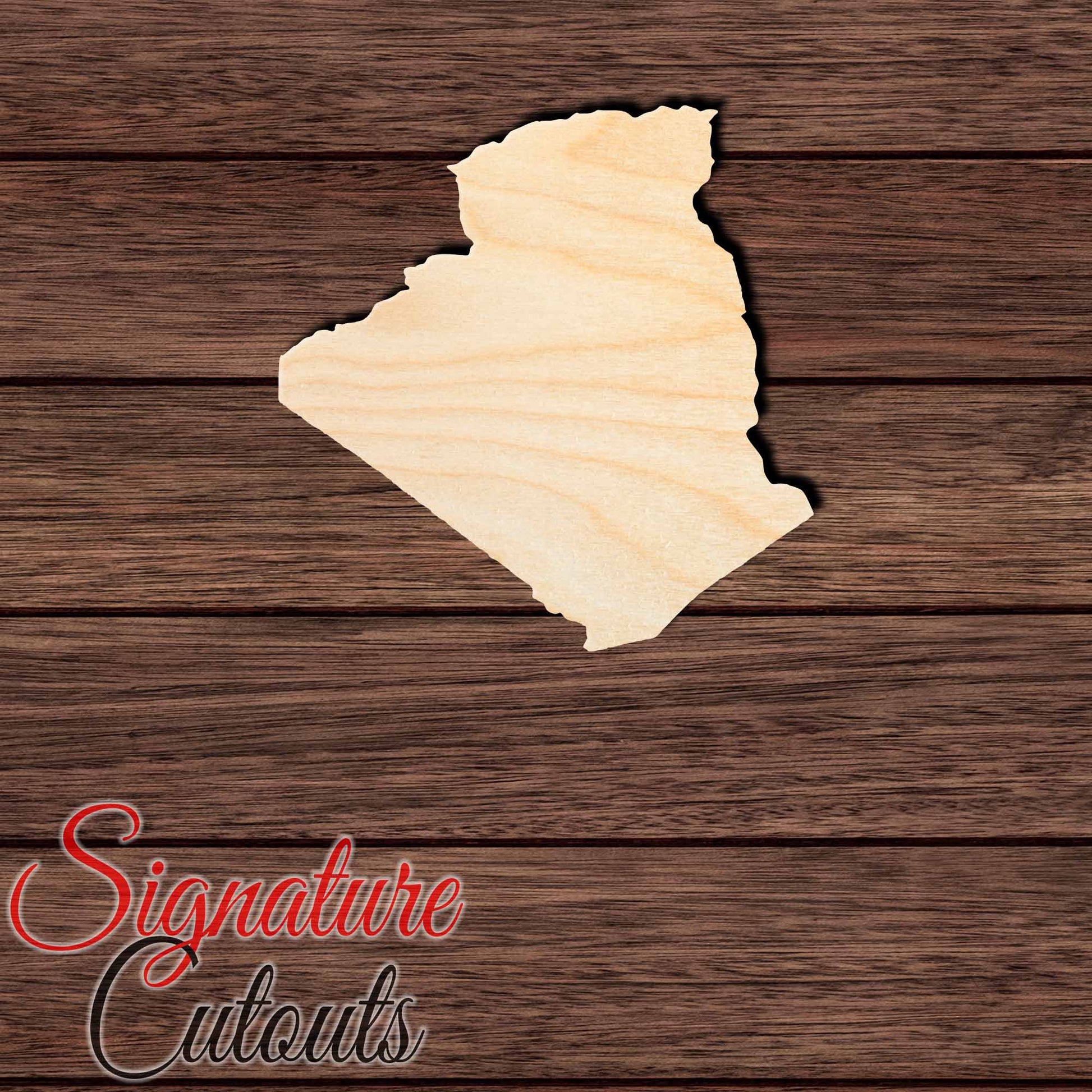 Algeria Shape Cutout in Wood, Acrylic or Acrylic Mirror - Signature Cutouts