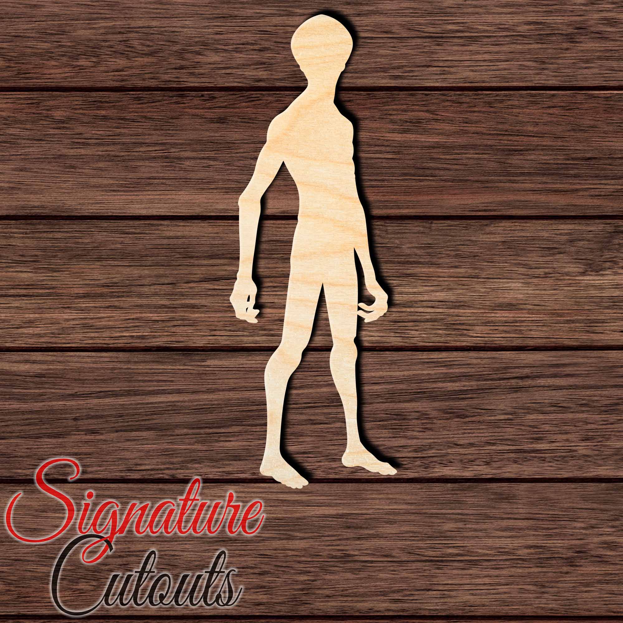 Alien 005 Shape Cutout in Wood, Acrylic or Acrylic Mirror Craft Shapes & Bases Signature Cutouts 