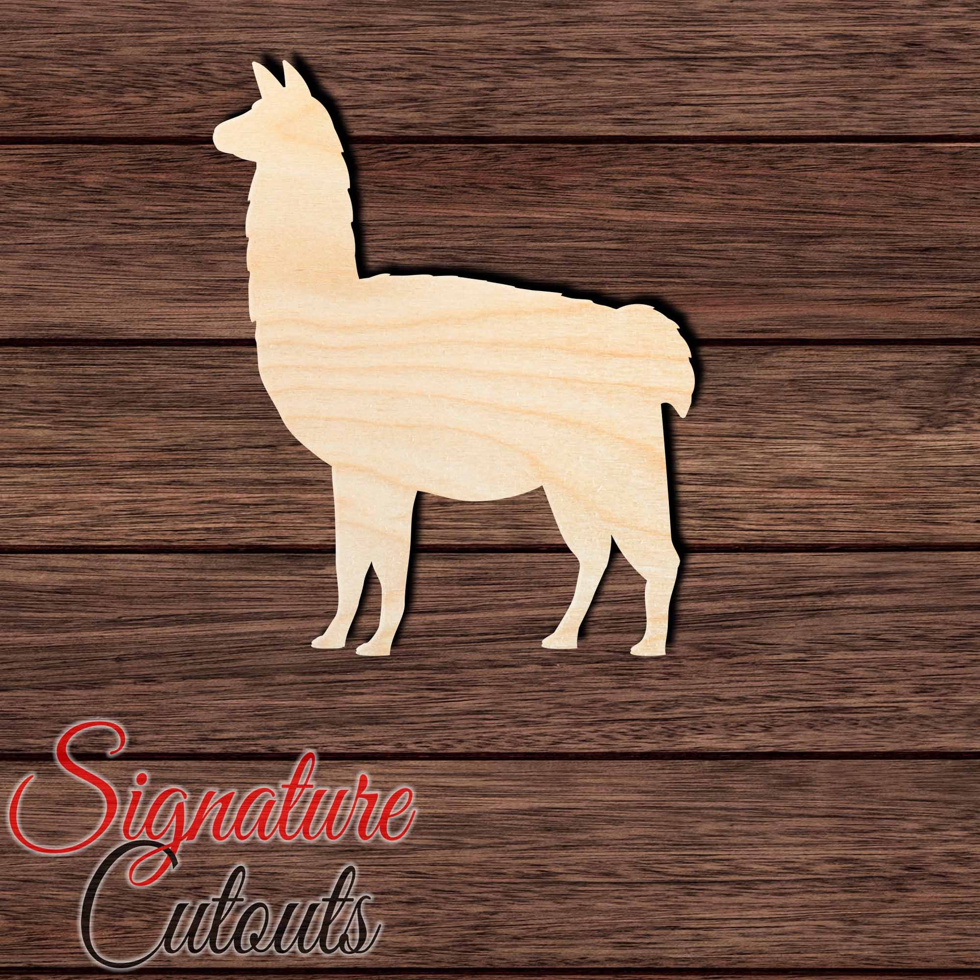 Alpaca 001 Shape Cutout in Wood, Acrylic or Acrylic Mirror - Signature Cutouts