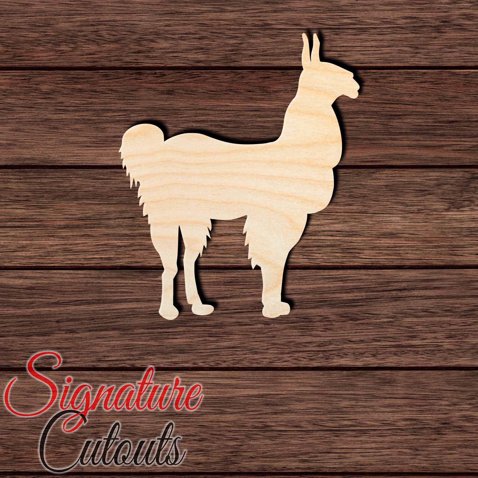 Alpaca 003 Shape Cutout in Wood, Acrylic or Acrylic Mirror - Signature Cutouts