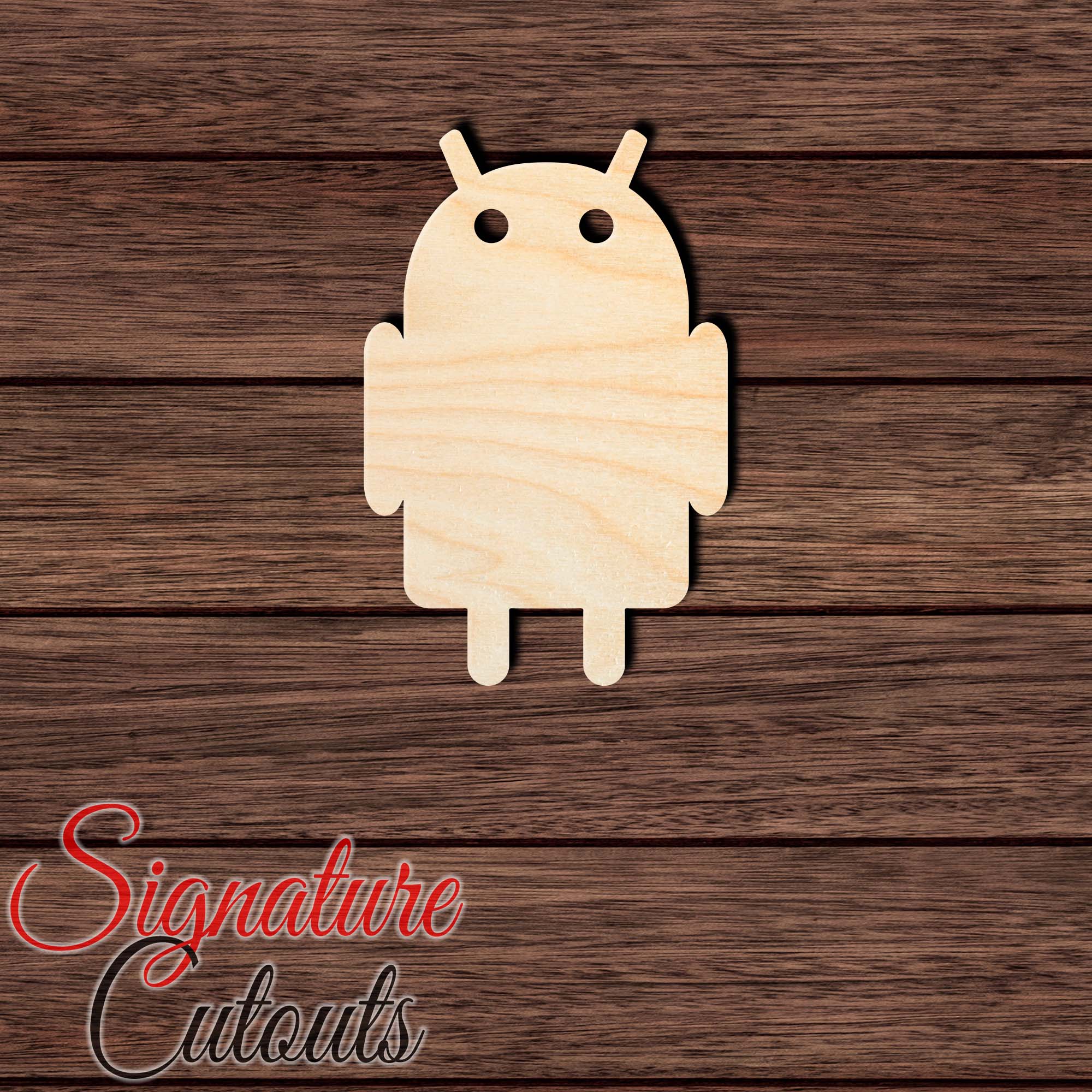 Android Robot Shape Cutout in Wood, Acrylic or Acrylic Mirror - Signature Cutouts