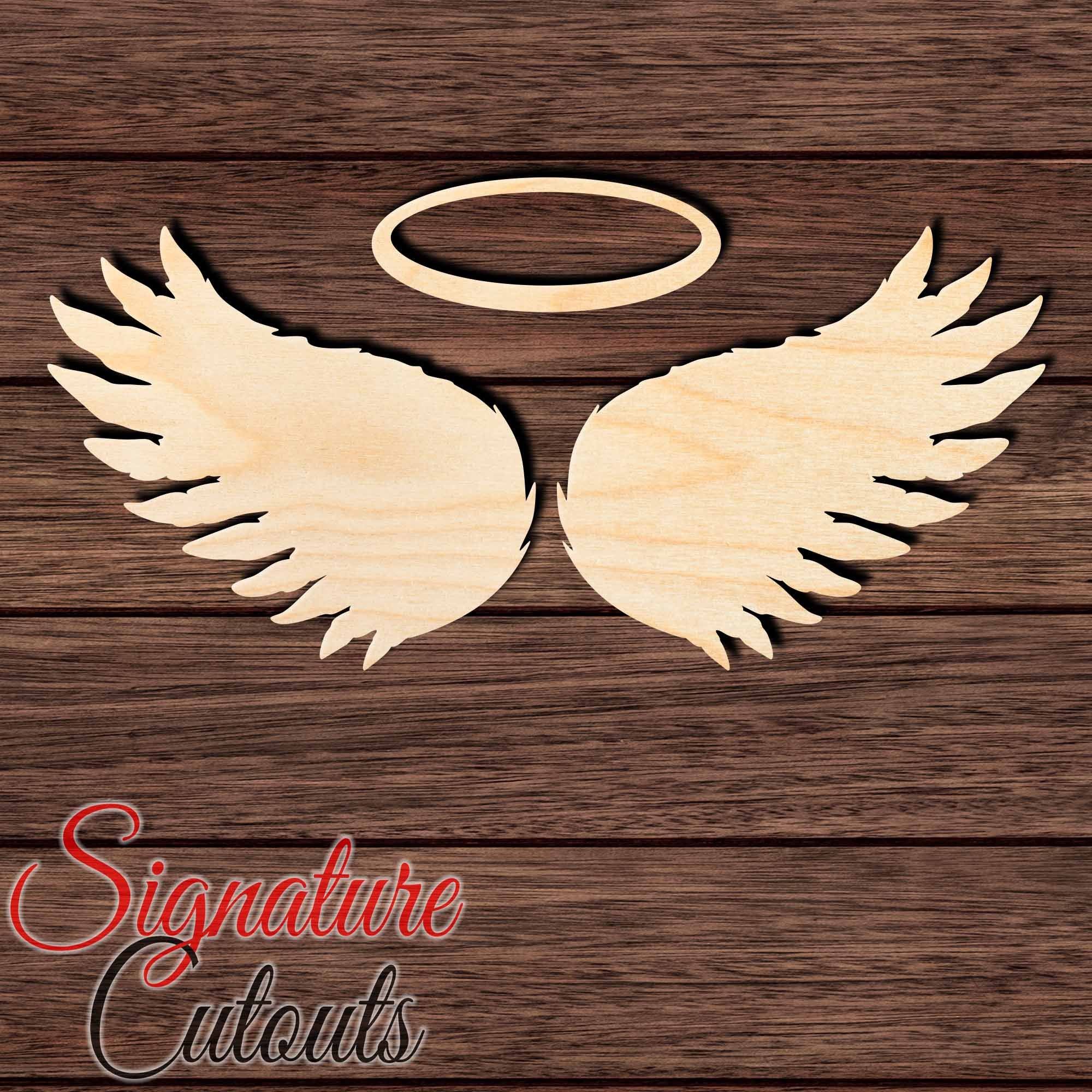 Angel Wings 003 Shape Cutout in Wood, Acrylic or Acrylic Mirror - Signature Cutouts