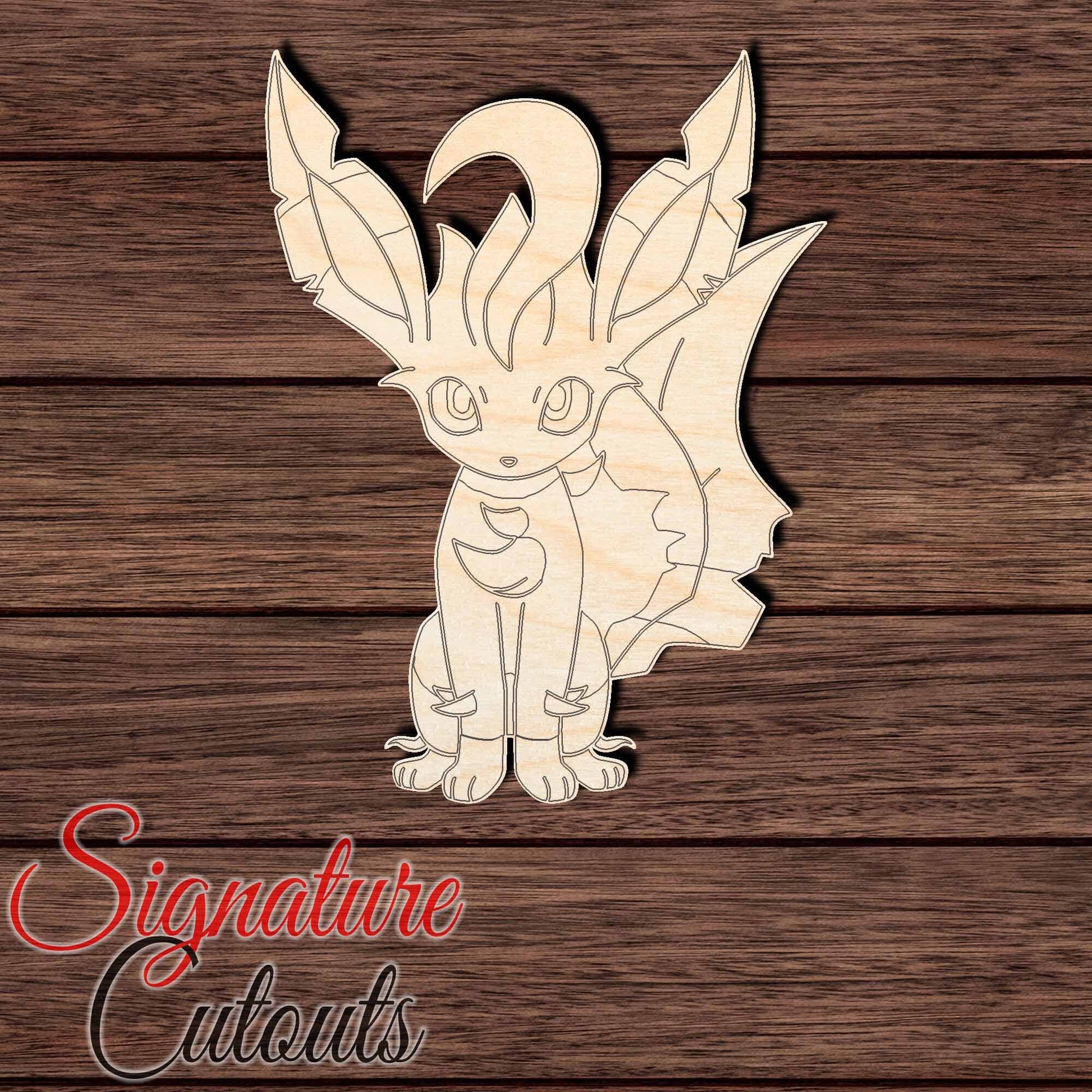 Anime 009 - Leafeon Shape Cutout in Wood, Acrylic or Acrylic Mirror Craft Shapes & Bases Signature Cutouts 