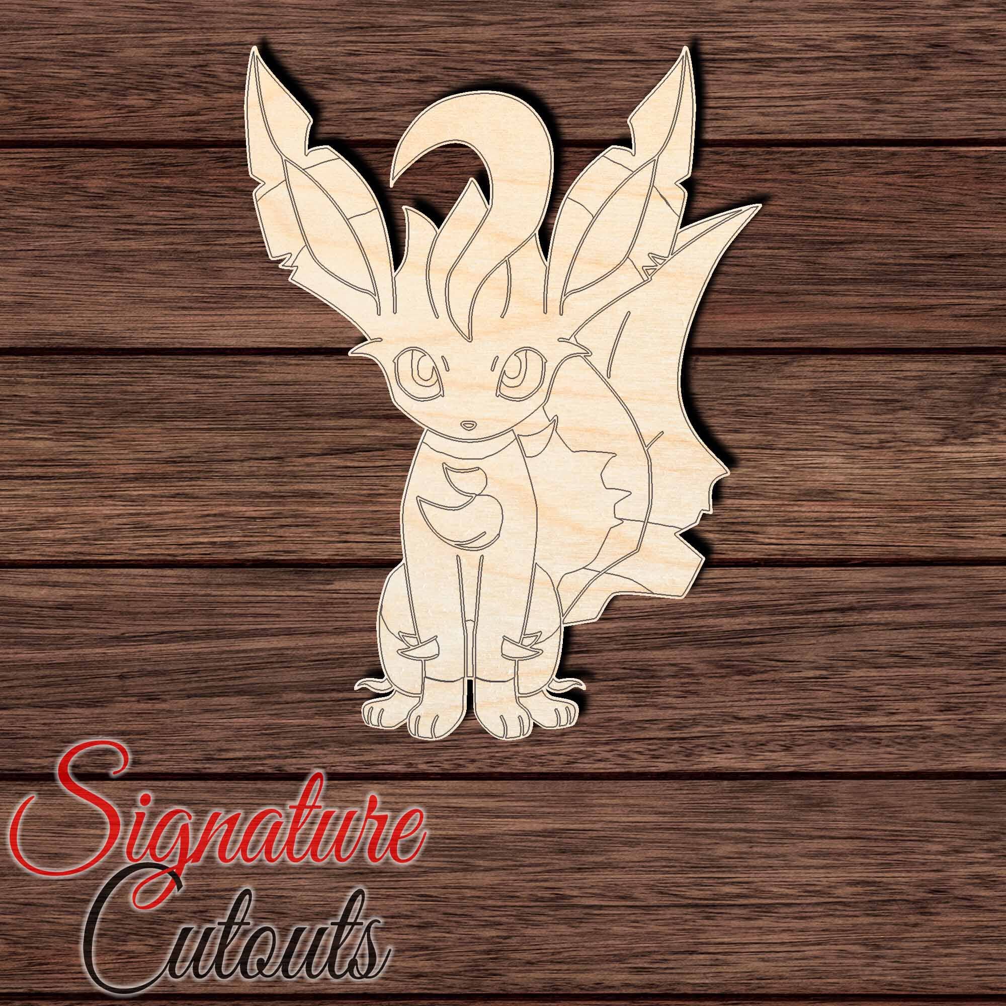Anime 009 - Leafeon Shape Cutout in Wood, Acrylic or Acrylic Mirror Craft Shapes & Bases Signature Cutouts 