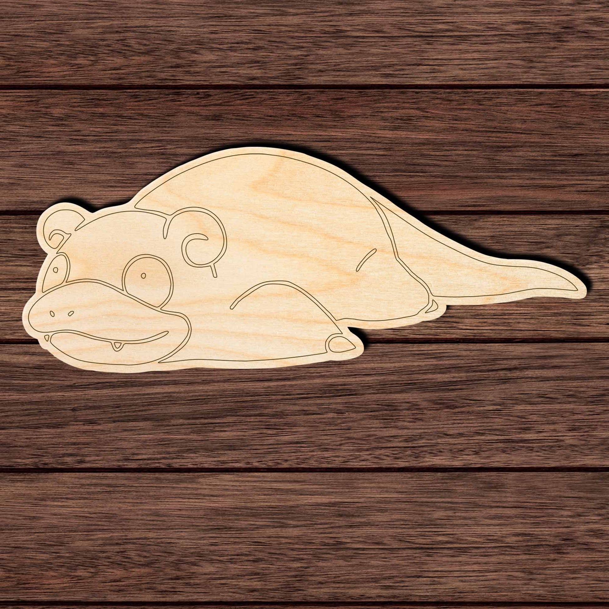 Anime 013- Slowpoke Shape Cutout in Wood Craft Shapes & Bases Signature Cutouts 